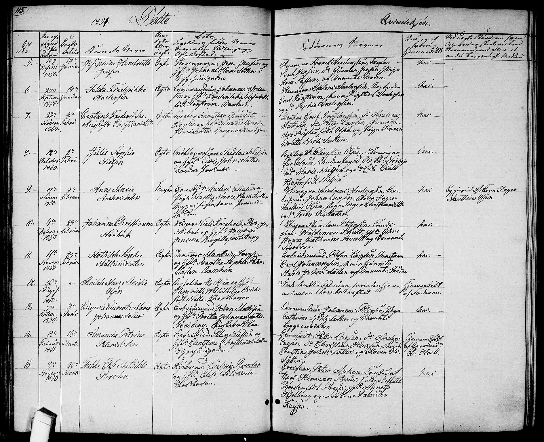 Halden prestekontor Kirkebøker, SAO/A-10909/G/Ga/L0004: Parish register (copy) no. 4, 1845-1854, p. 115