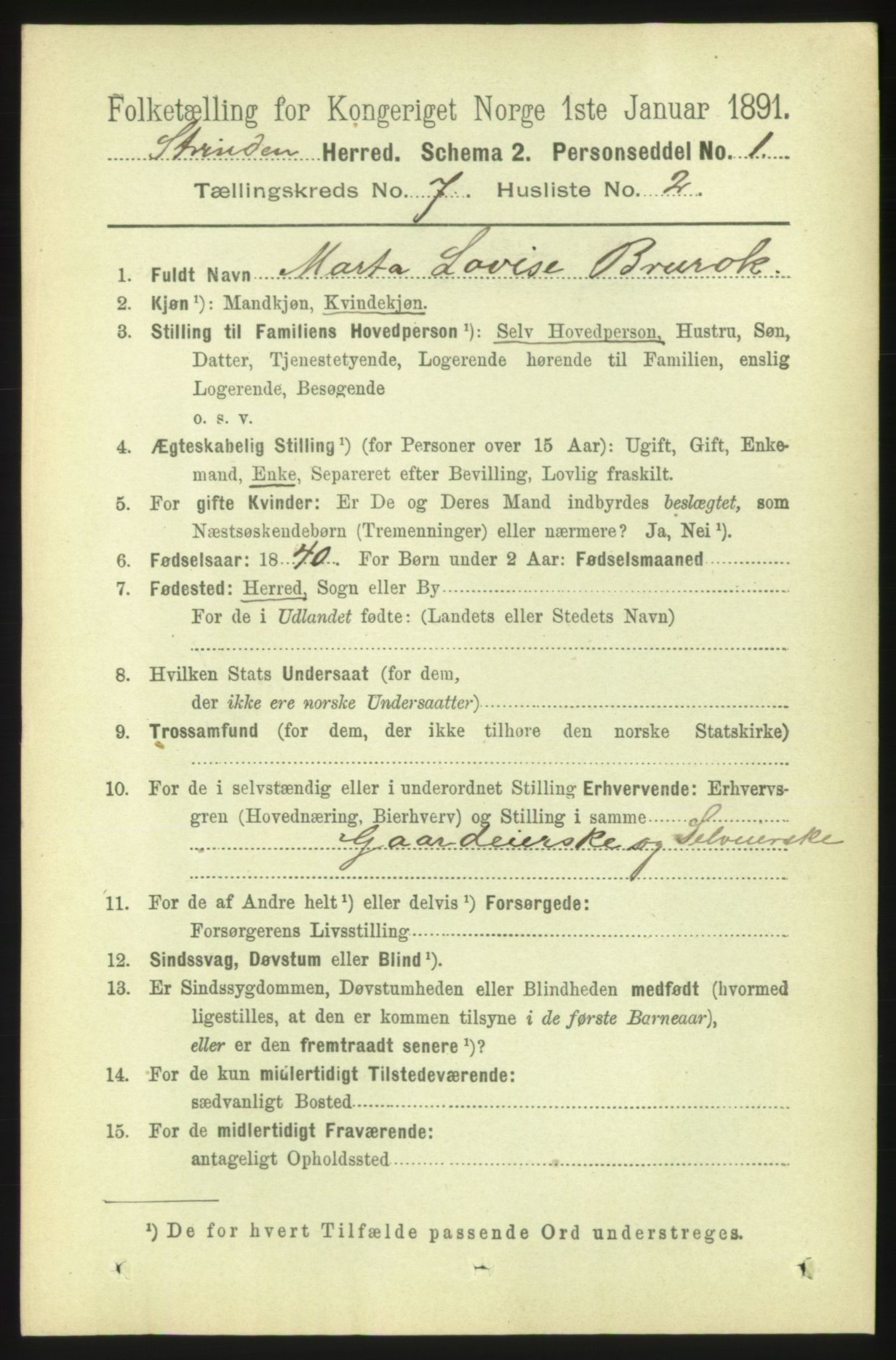 RA, 1891 census for 1660 Strinda, 1891, p. 6264
