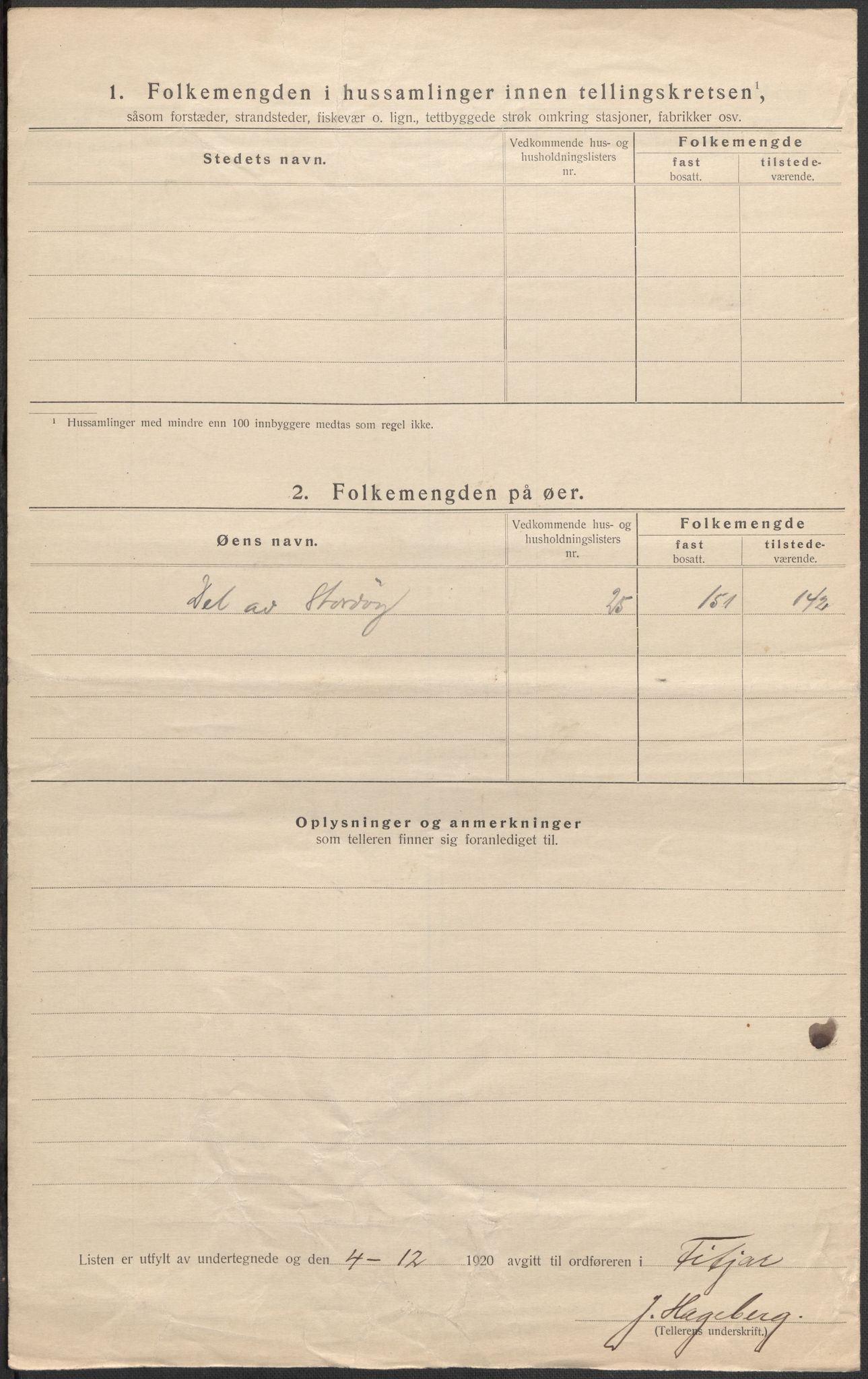 SAB, 1920 census for Fitjar, 1920, p. 49