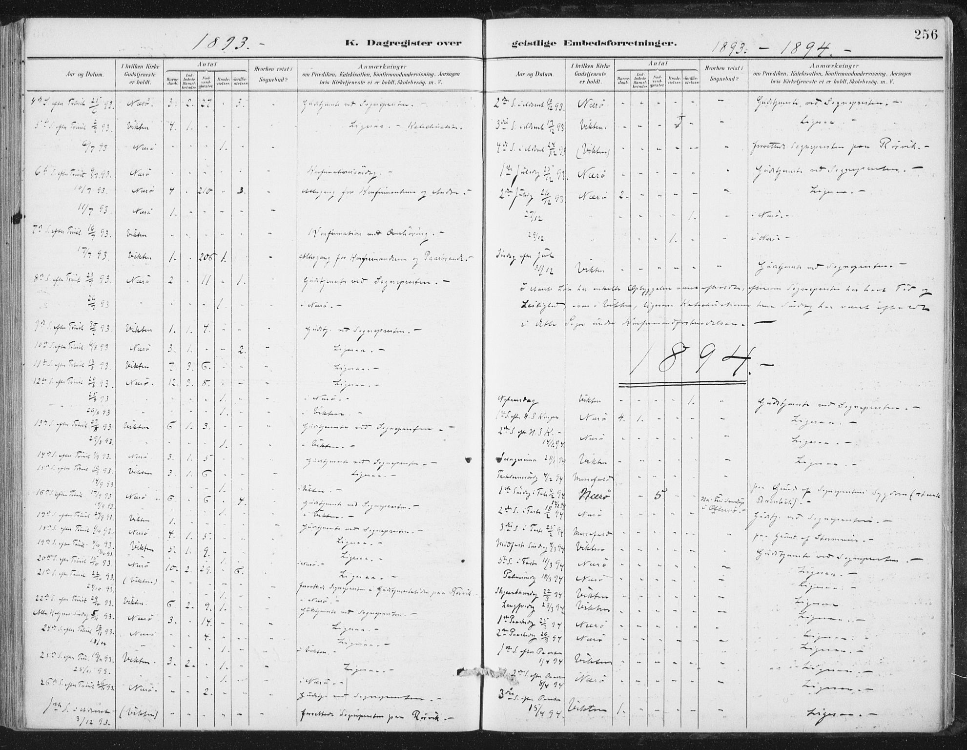 Ministerialprotokoller, klokkerbøker og fødselsregistre - Nord-Trøndelag, AV/SAT-A-1458/784/L0673: Parish register (official) no. 784A08, 1888-1899, p. 256