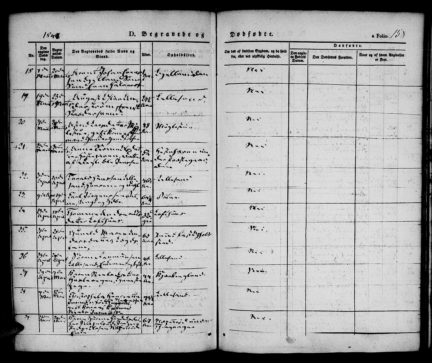 Vestre Moland sokneprestkontor, AV/SAK-1111-0046/F/Fa/Fab/L0005: Parish register (official) no. A 5, 1841-1849, p. 158