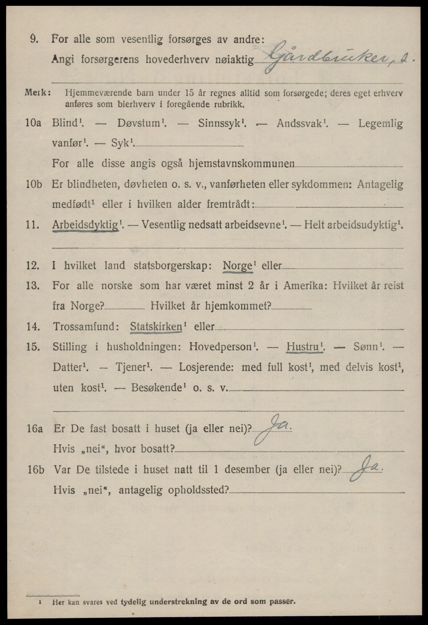 SAT, 1920 census for Rindal, 1920, p. 3543