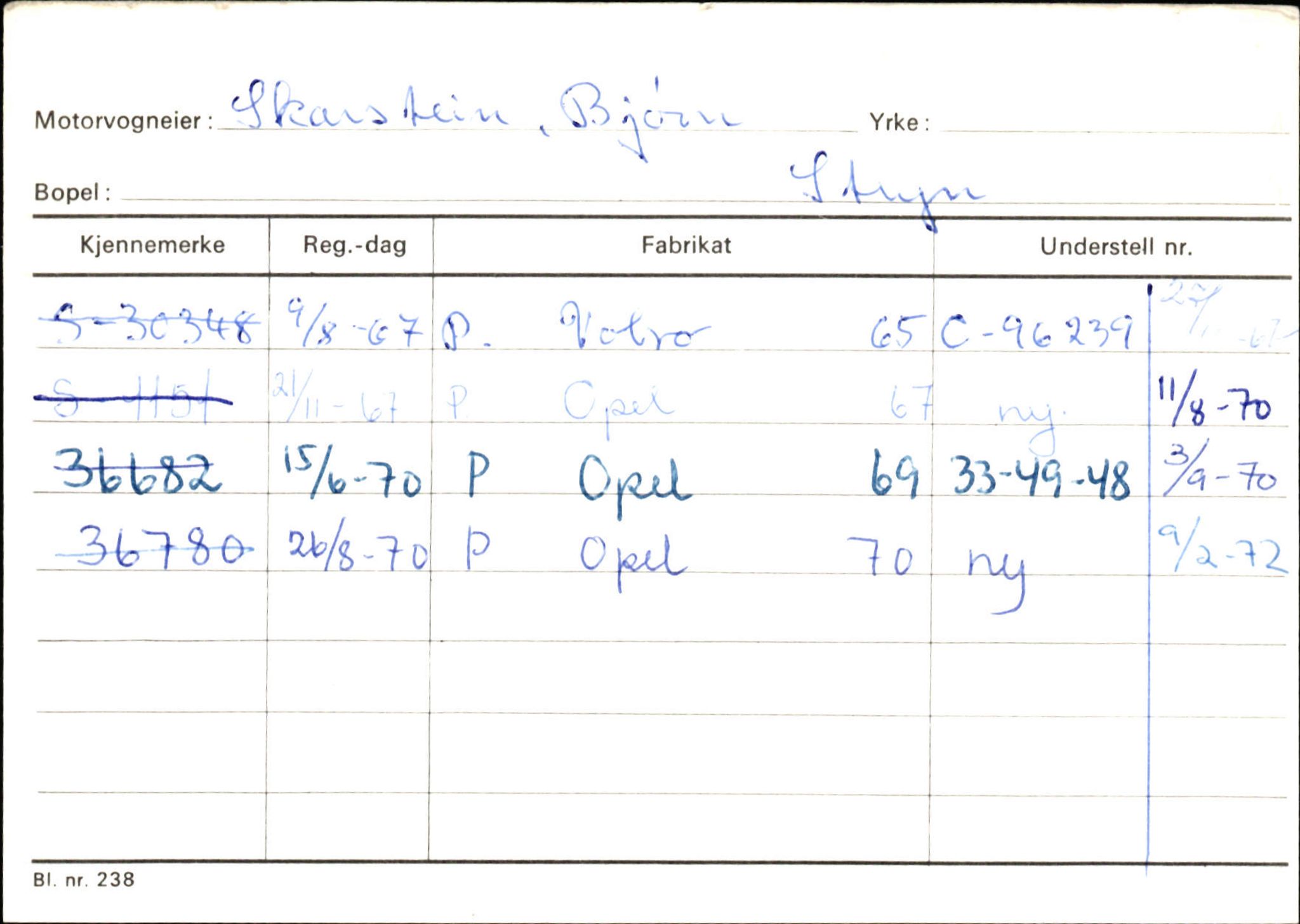 Statens vegvesen, Sogn og Fjordane vegkontor, AV/SAB-A-5301/4/F/L0131: Eigarregister Høyanger P-Å. Stryn S-Å, 1945-1975, p. 1266