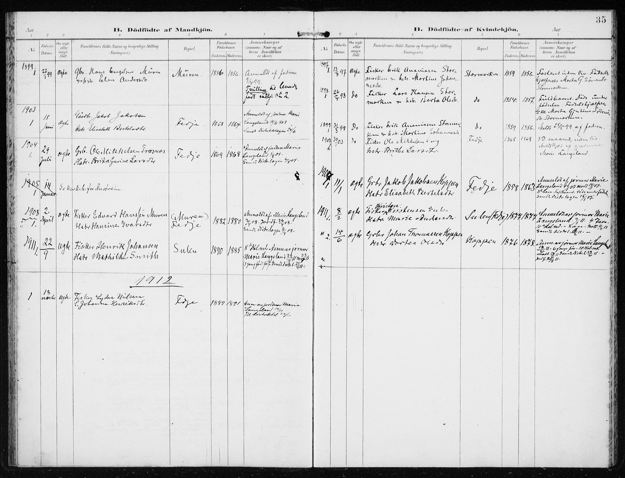 Lindås Sokneprestembete, SAB/A-76701/H/Haa: Parish register (official) no. D  2, 1897-1912, p. 35