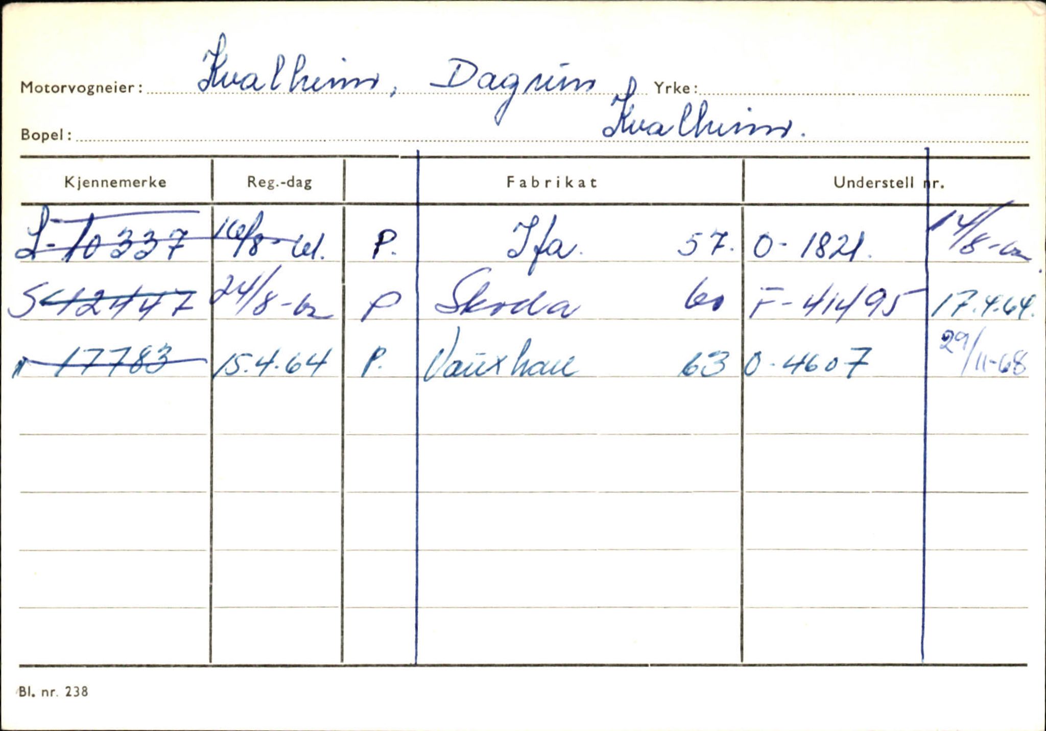 Statens vegvesen, Sogn og Fjordane vegkontor, AV/SAB-A-5301/4/F/L0144: Registerkort Vågsøy A-R, 1945-1975, p. 1447