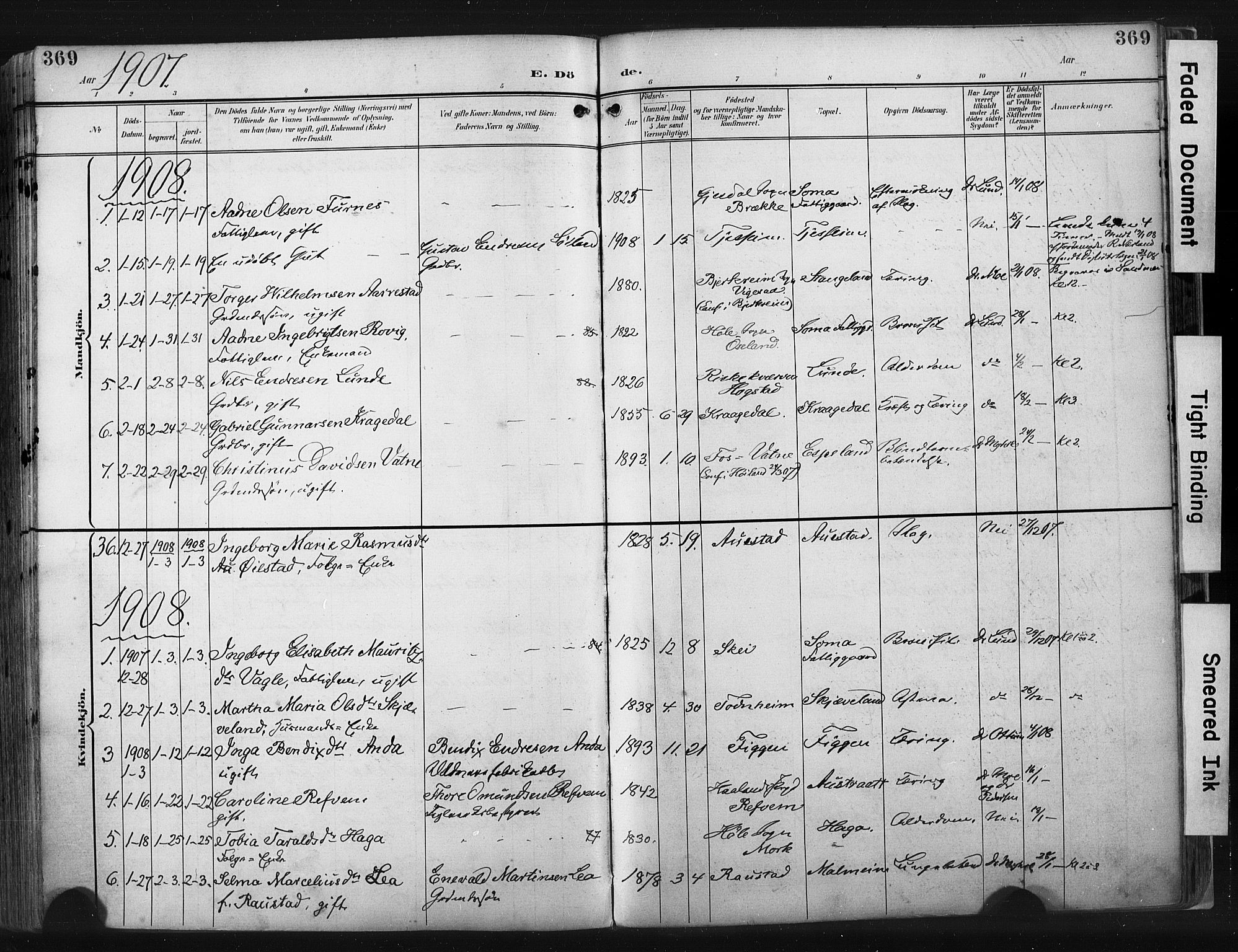 Høyland sokneprestkontor, AV/SAST-A-101799/001/30BA/L0015: Parish register (official) no. A 14, 1899-1911, p. 369