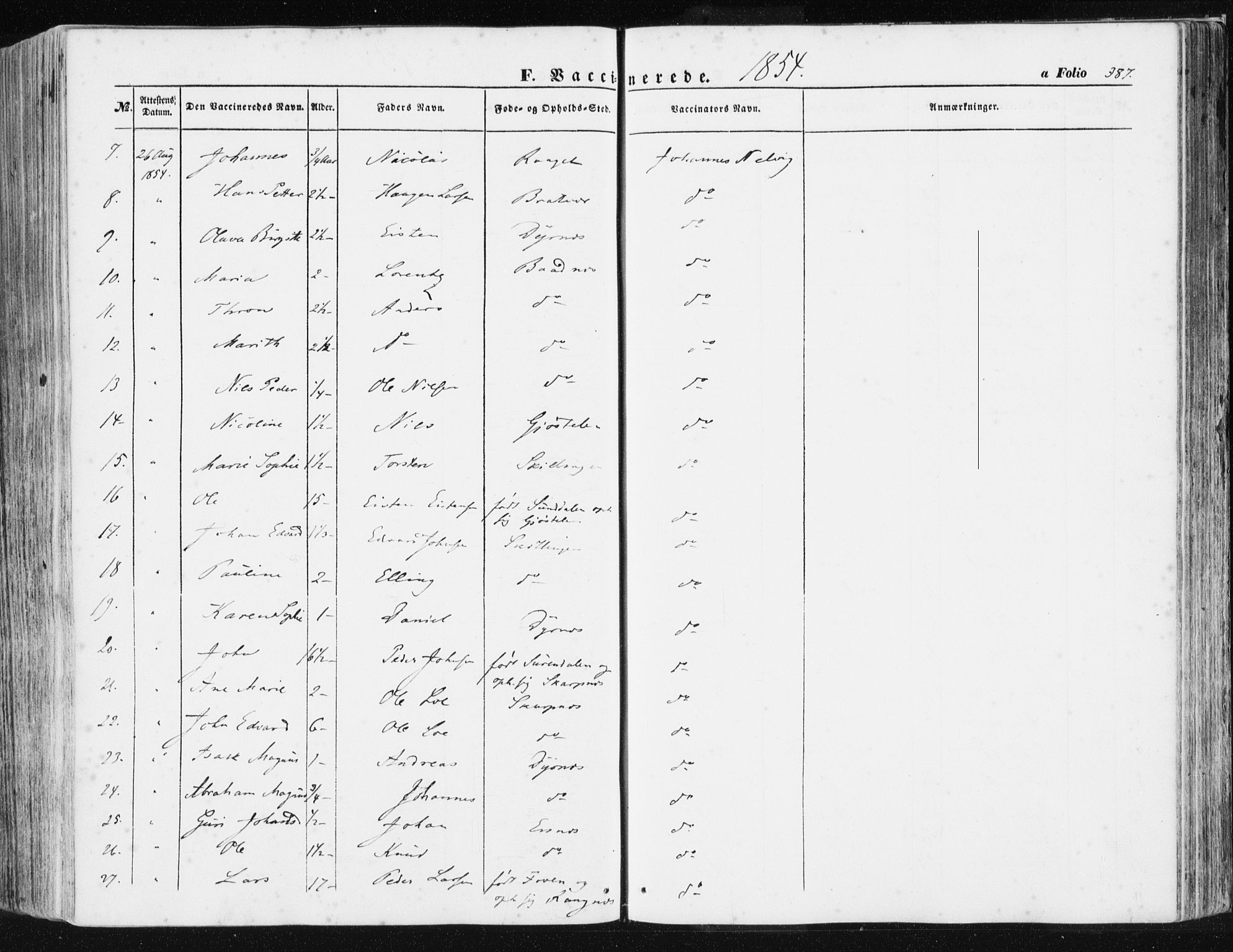 Ministerialprotokoller, klokkerbøker og fødselsregistre - Møre og Romsdal, AV/SAT-A-1454/581/L0937: Parish register (official) no. 581A05, 1853-1872, p. 387