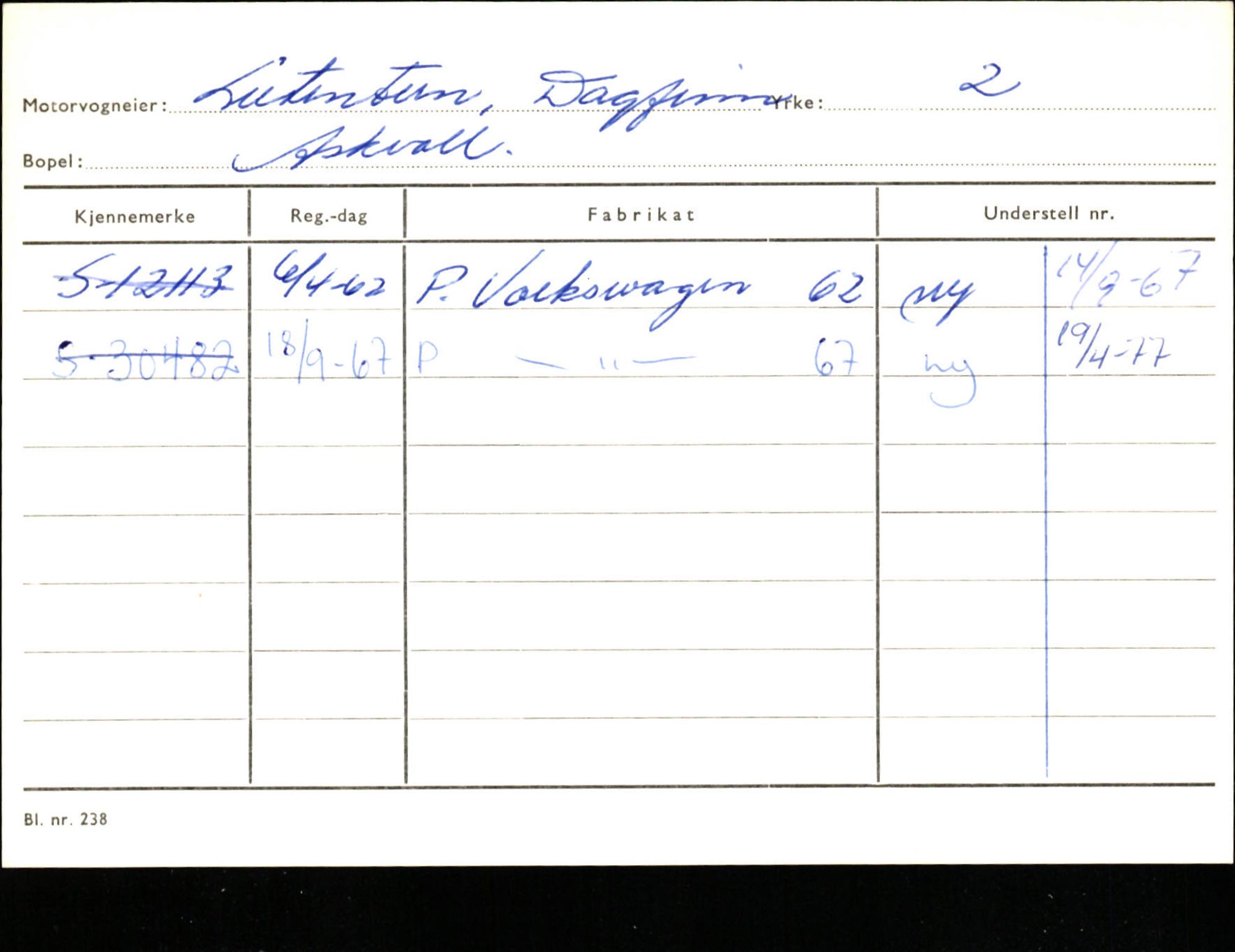 Statens vegvesen, Sogn og Fjordane vegkontor, AV/SAB-A-5301/4/F/L0132: Eigarregister Askvoll A-Å. Balestrand A-Å, 1945-1975, p. 808