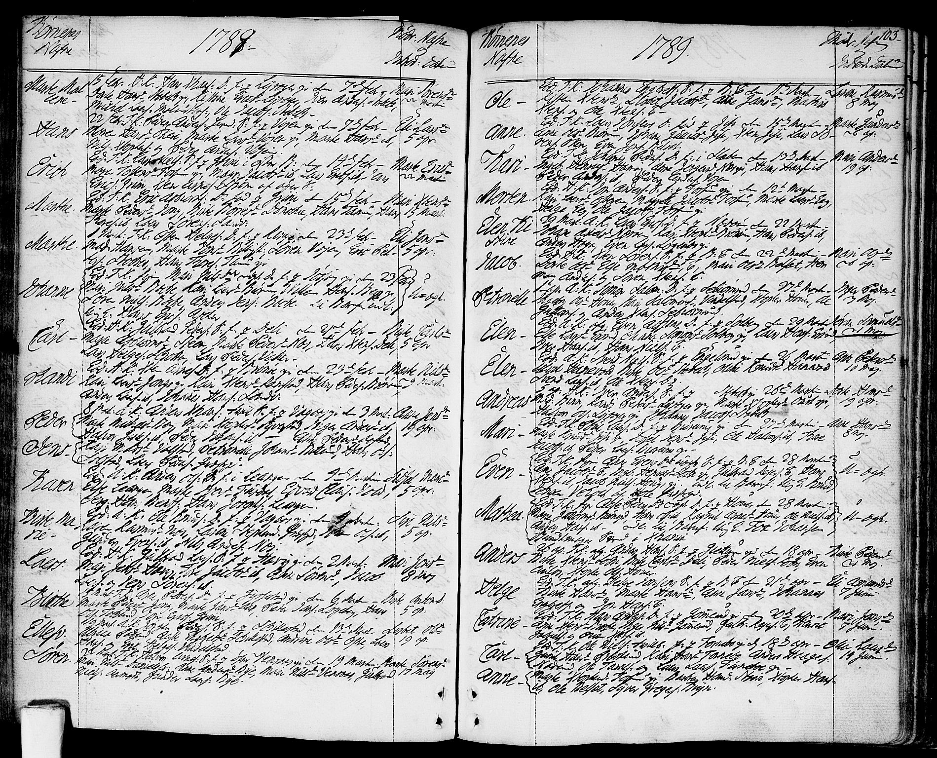 Asker prestekontor Kirkebøker, AV/SAO-A-10256a/F/Fa/L0003: Parish register (official) no. I 3, 1767-1807, p. 103