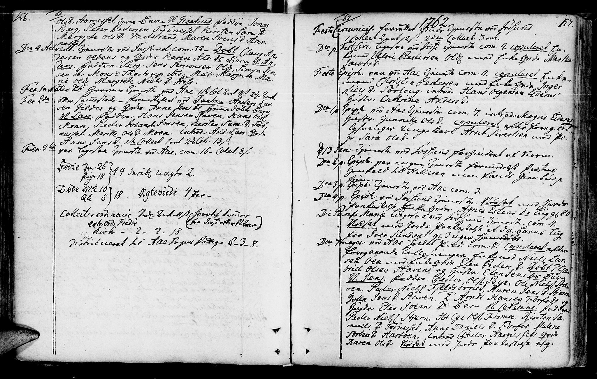 Ministerialprotokoller, klokkerbøker og fødselsregistre - Sør-Trøndelag, SAT/A-1456/655/L0672: Parish register (official) no. 655A01, 1750-1779, p. 156-157