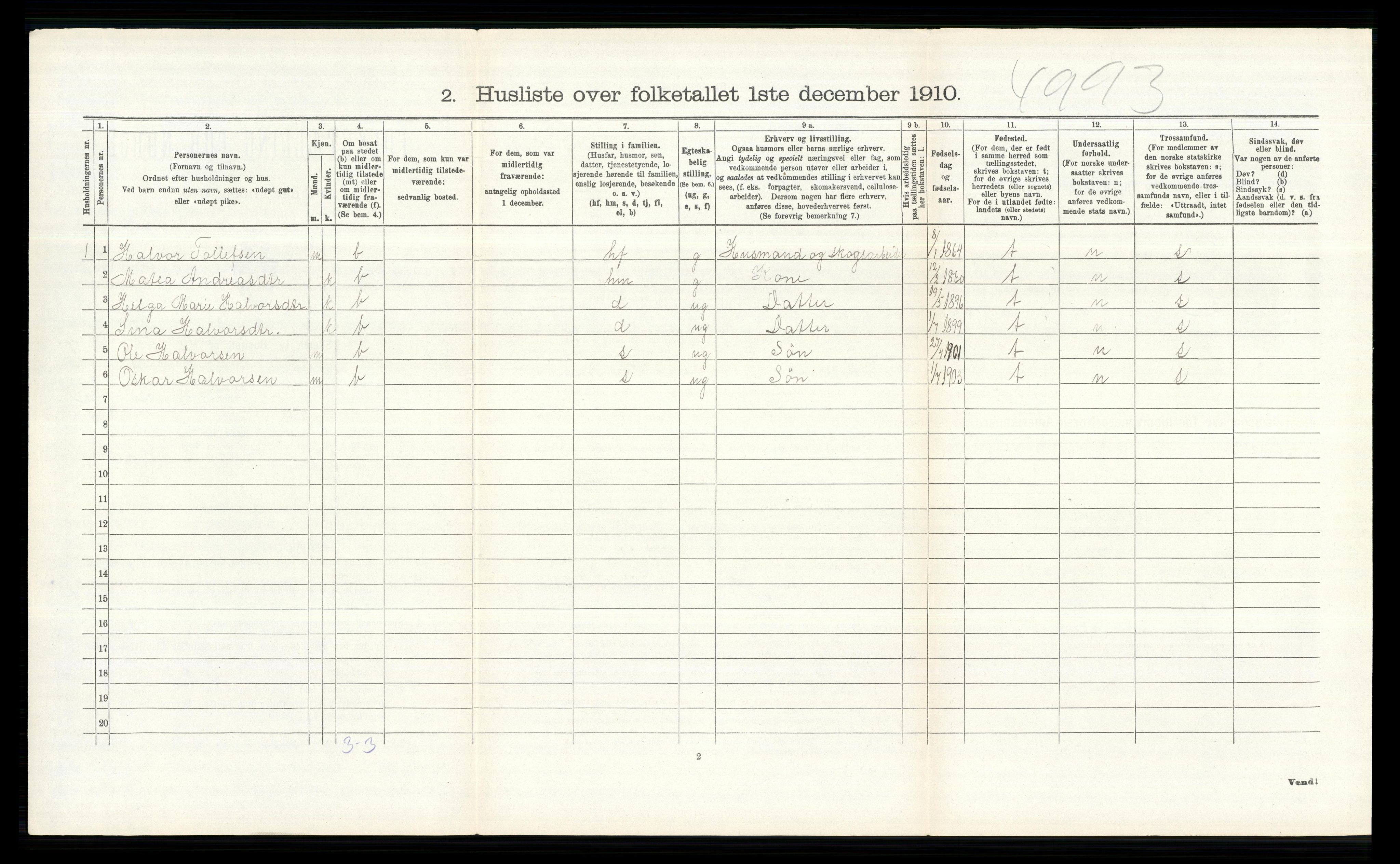 RA, 1910 census for Ringsaker, 1910, p. 1378