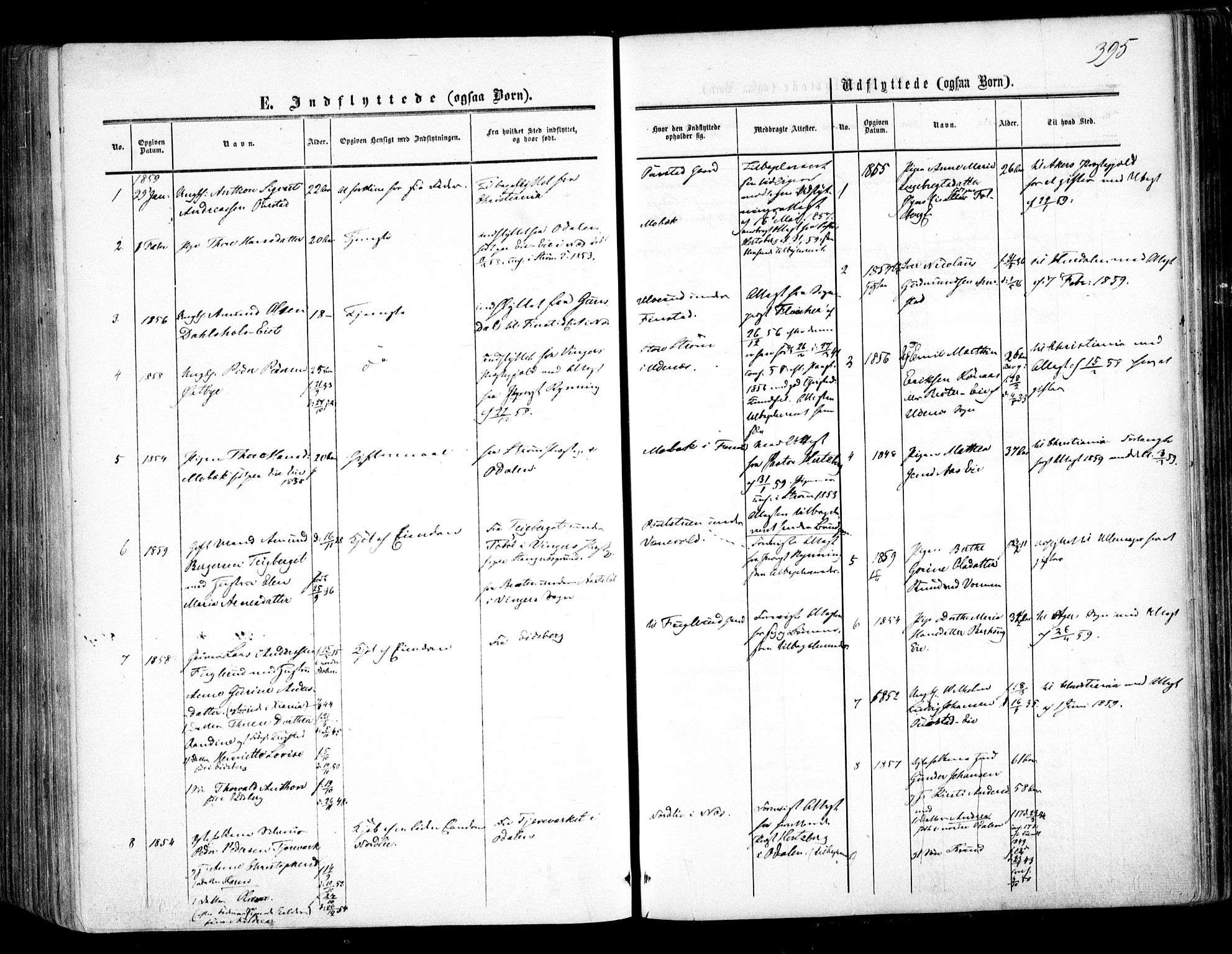 Nes prestekontor Kirkebøker, SAO/A-10410/F/Fa/L0008: Parish register (official) no. I 8, 1859-1874, p. 395