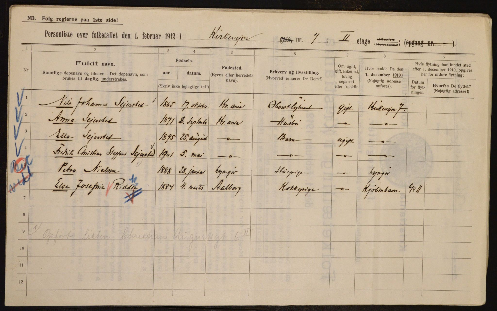 OBA, Municipal Census 1912 for Kristiania, 1912, p. 51133