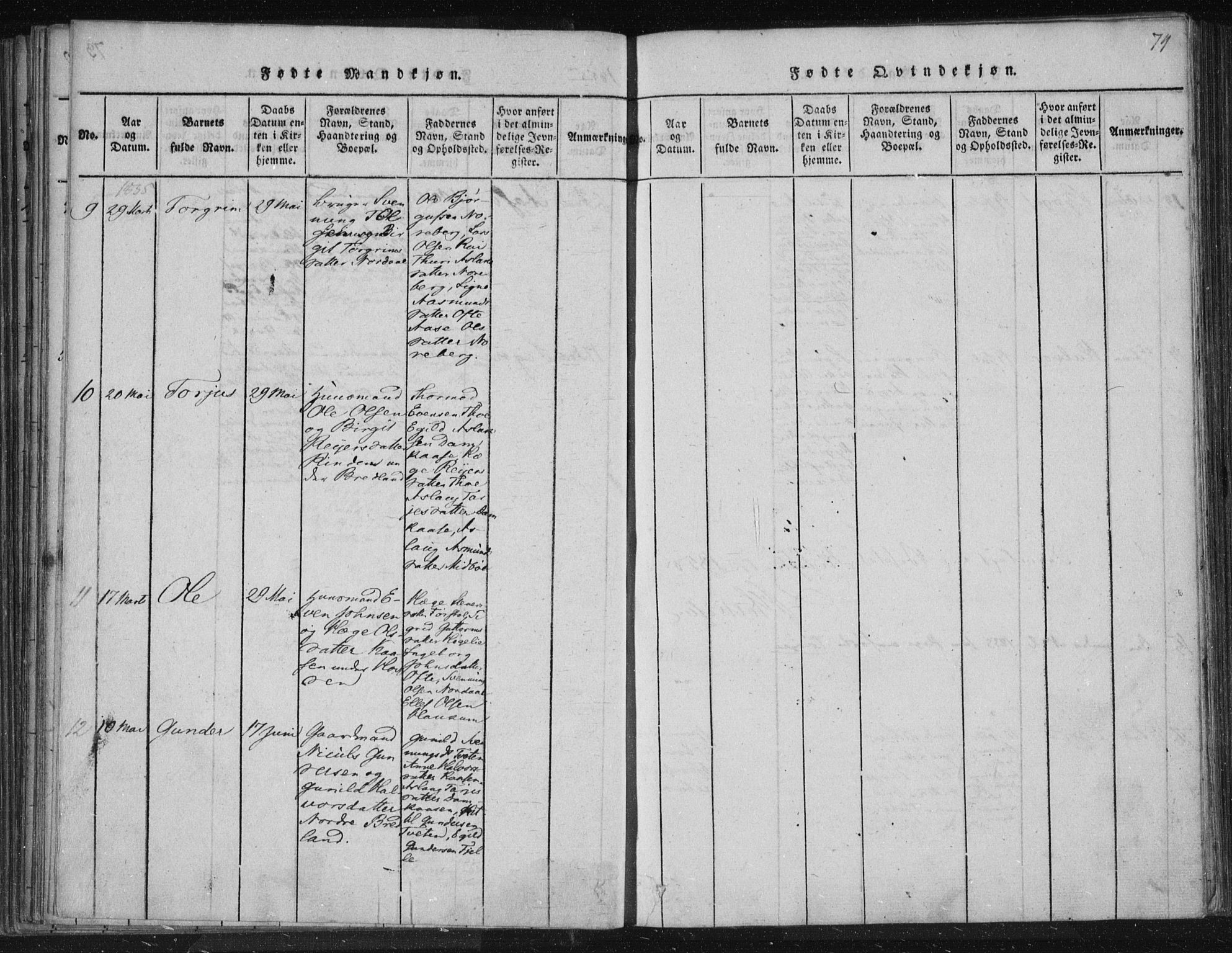 Lårdal kirkebøker, AV/SAKO-A-284/F/Fc/L0001: Parish register (official) no. III 1, 1815-1860, p. 74