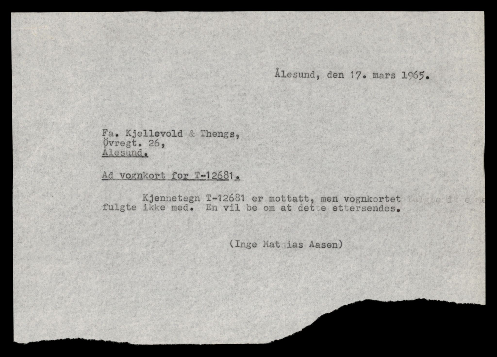Møre og Romsdal vegkontor - Ålesund trafikkstasjon, AV/SAT-A-4099/F/Fe/L0035: Registreringskort for kjøretøy T 12653 - T 12829, 1927-1998, p. 500