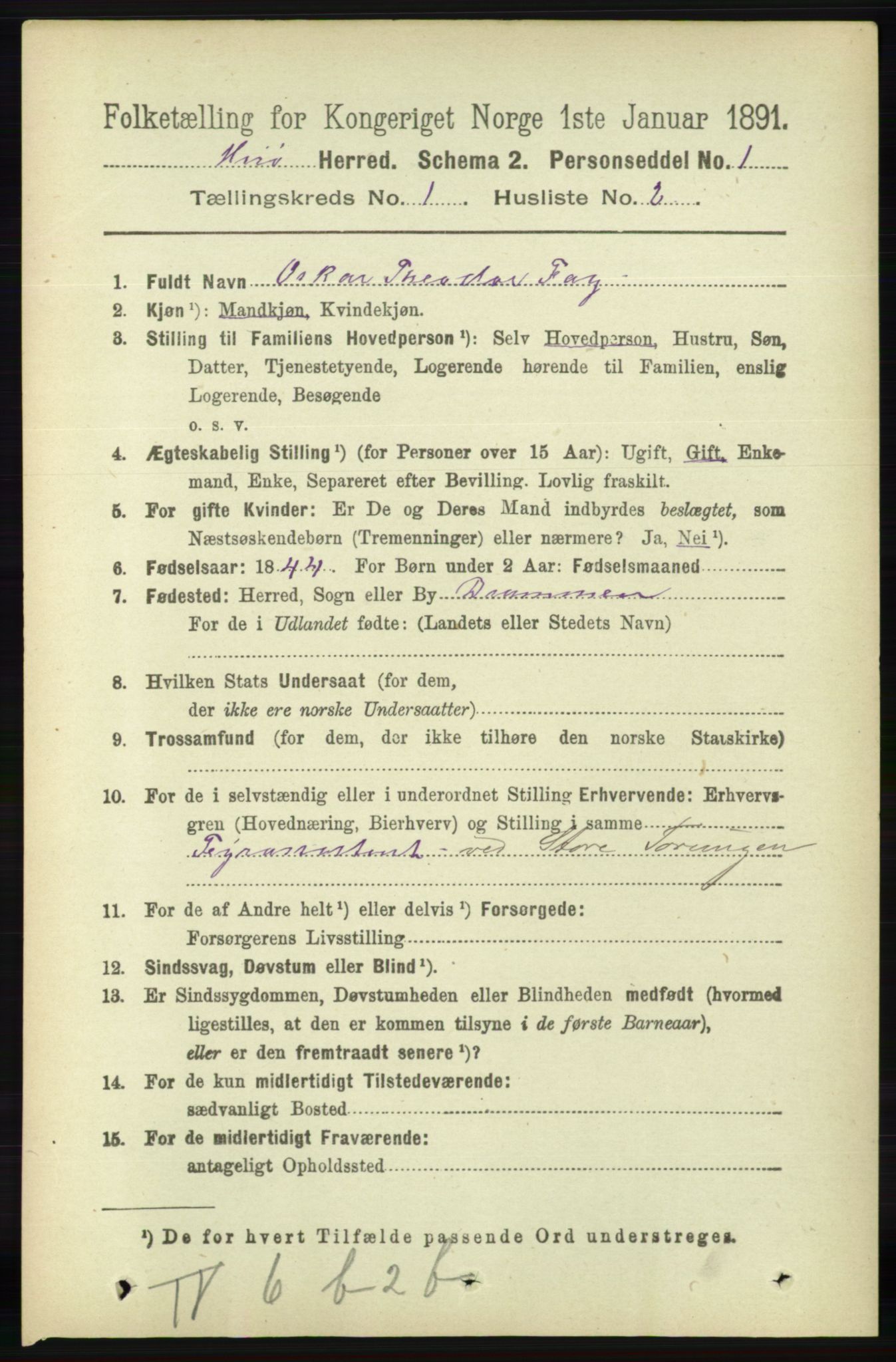 RA, 1891 census for 0922 Hisøy, 1891, p. 127