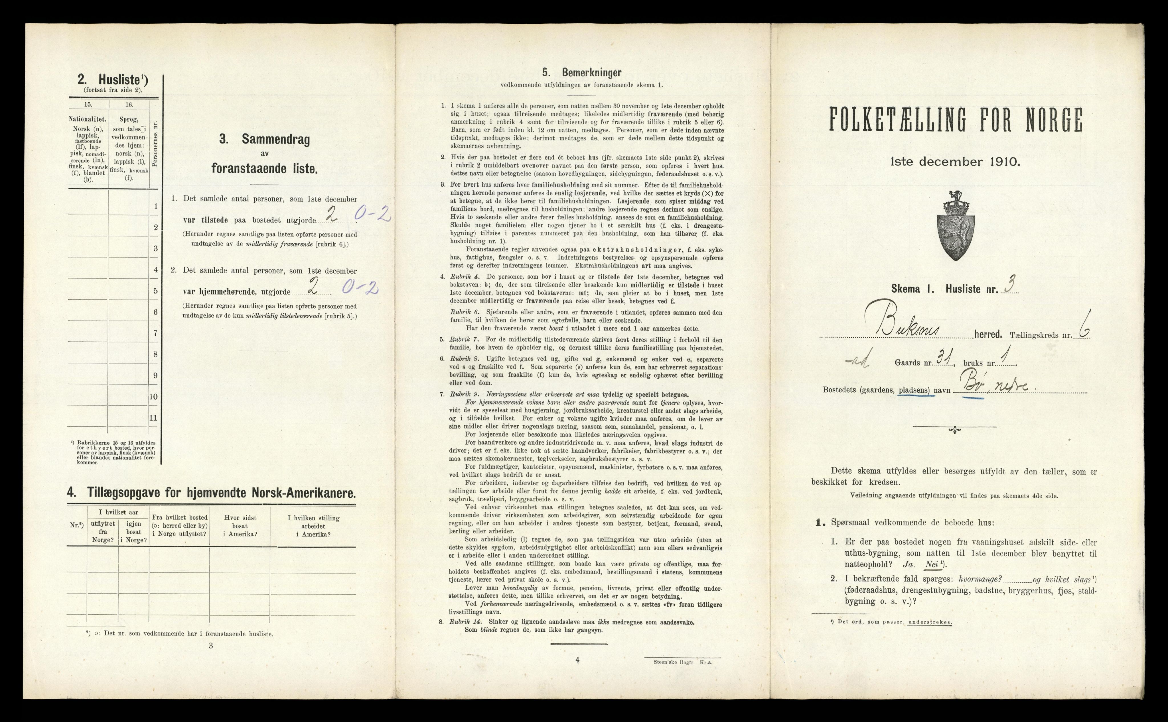 RA, 1910 census for Buksnes, 1910, p. 756
