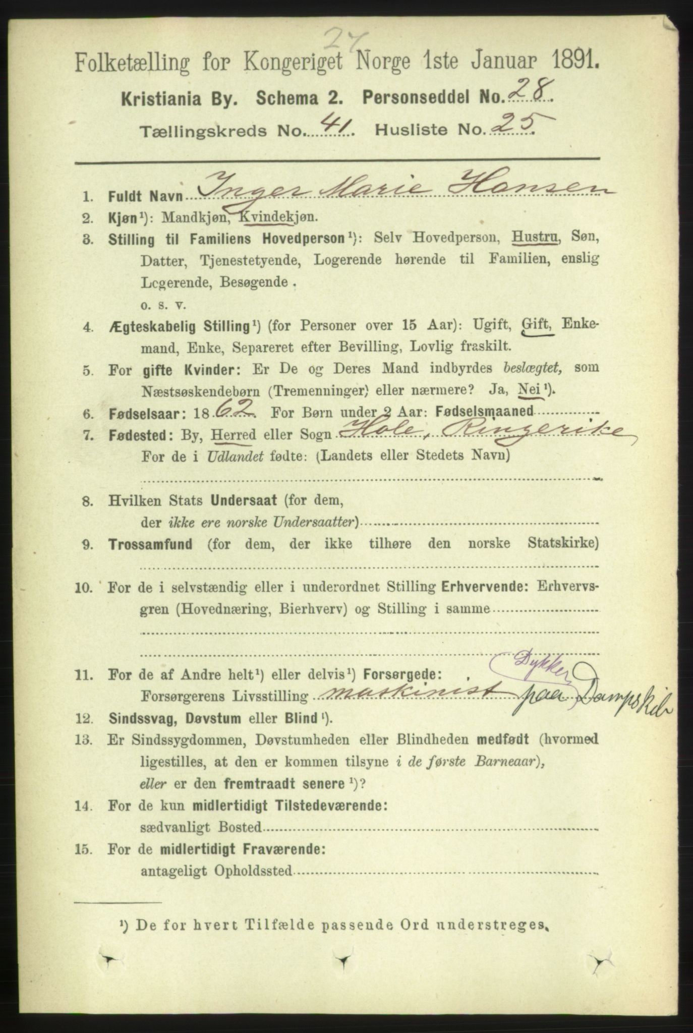 RA, 1891 census for 0301 Kristiania, 1891, p. 24552