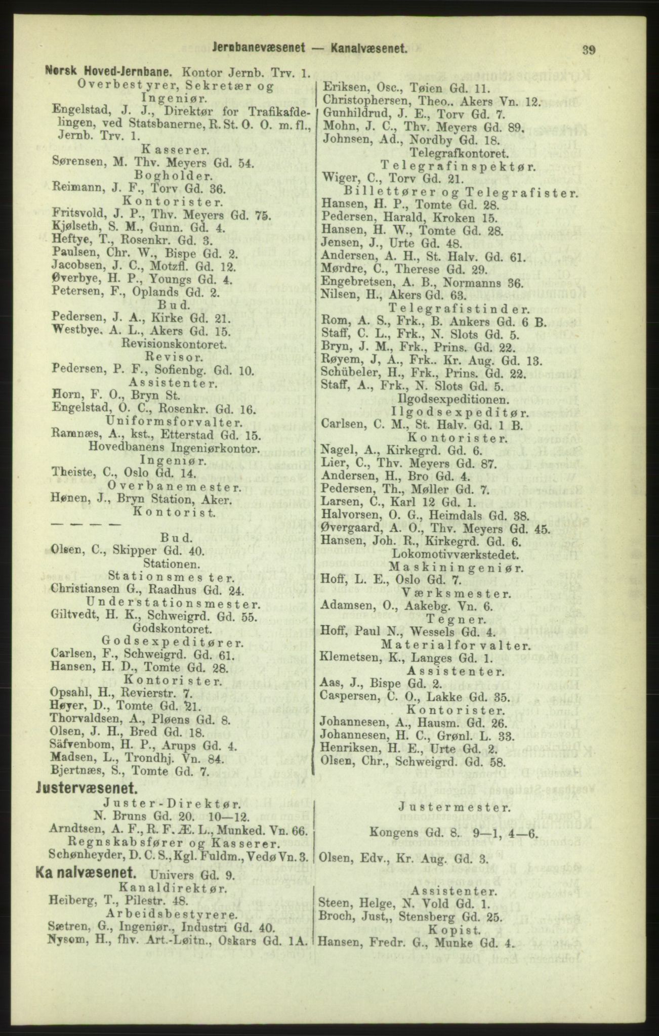 Kristiania/Oslo adressebok, PUBL/-, 1886, p. 39