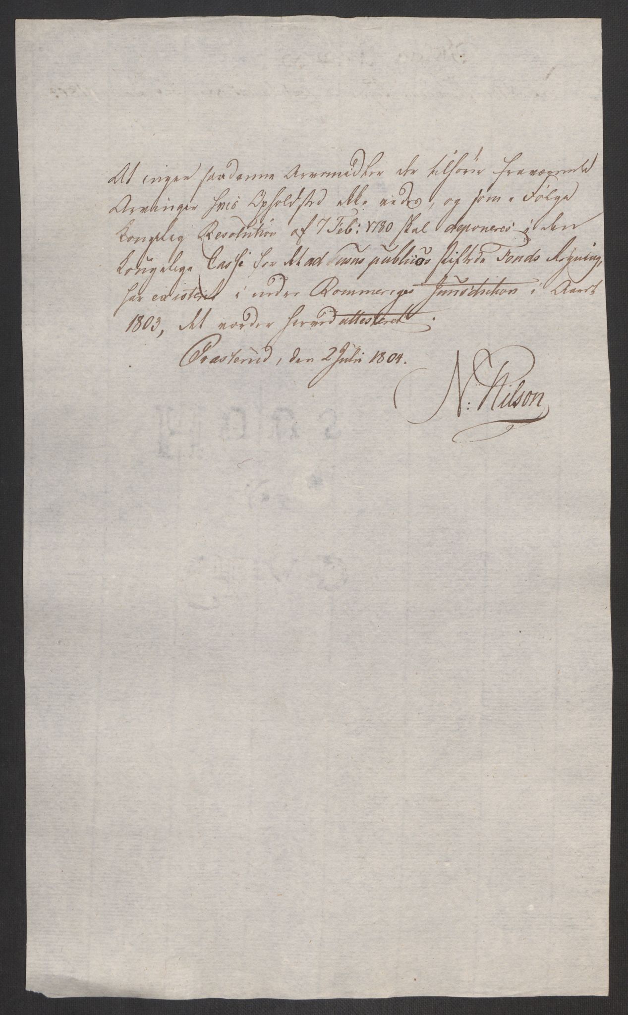 Rentekammeret inntil 1814, Reviderte regnskaper, Fogderegnskap, AV/RA-EA-4092/R11/L0679: Fogderegnskap Nedre Romerike, 1803, p. 237