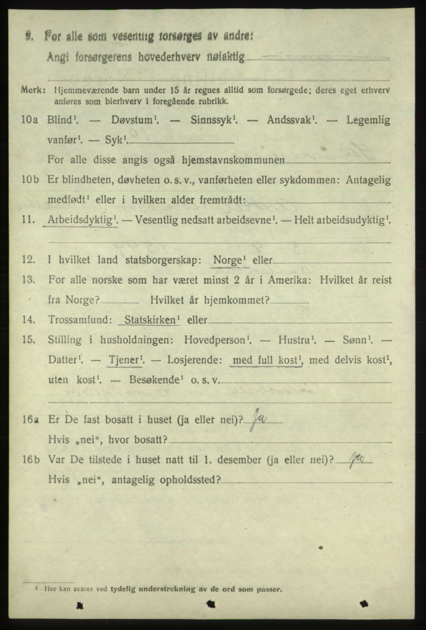 SAB, 1920 census for Skånevik, 1920, p. 6996