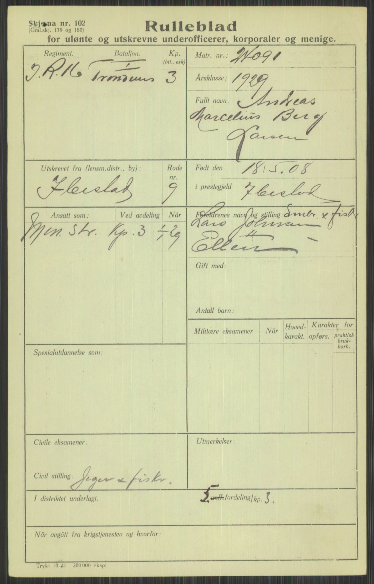 Forsvaret, Troms infanteriregiment nr. 16, AV/RA-RAFA-3146/P/Pa/L0013/0004: Rulleblad / Rulleblad for regimentets menige mannskaper, årsklasse 1929, 1929, p. 681