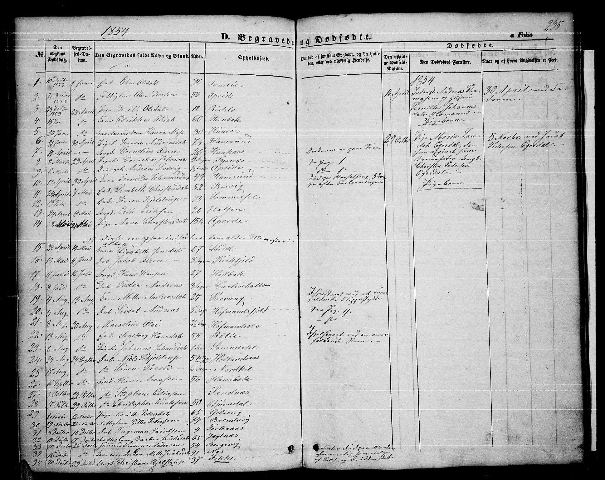 Ministerialprotokoller, klokkerbøker og fødselsregistre - Nordland, AV/SAT-A-1459/859/L0857: Parish register (copy) no. 859C03, 1854-1873, p. 235