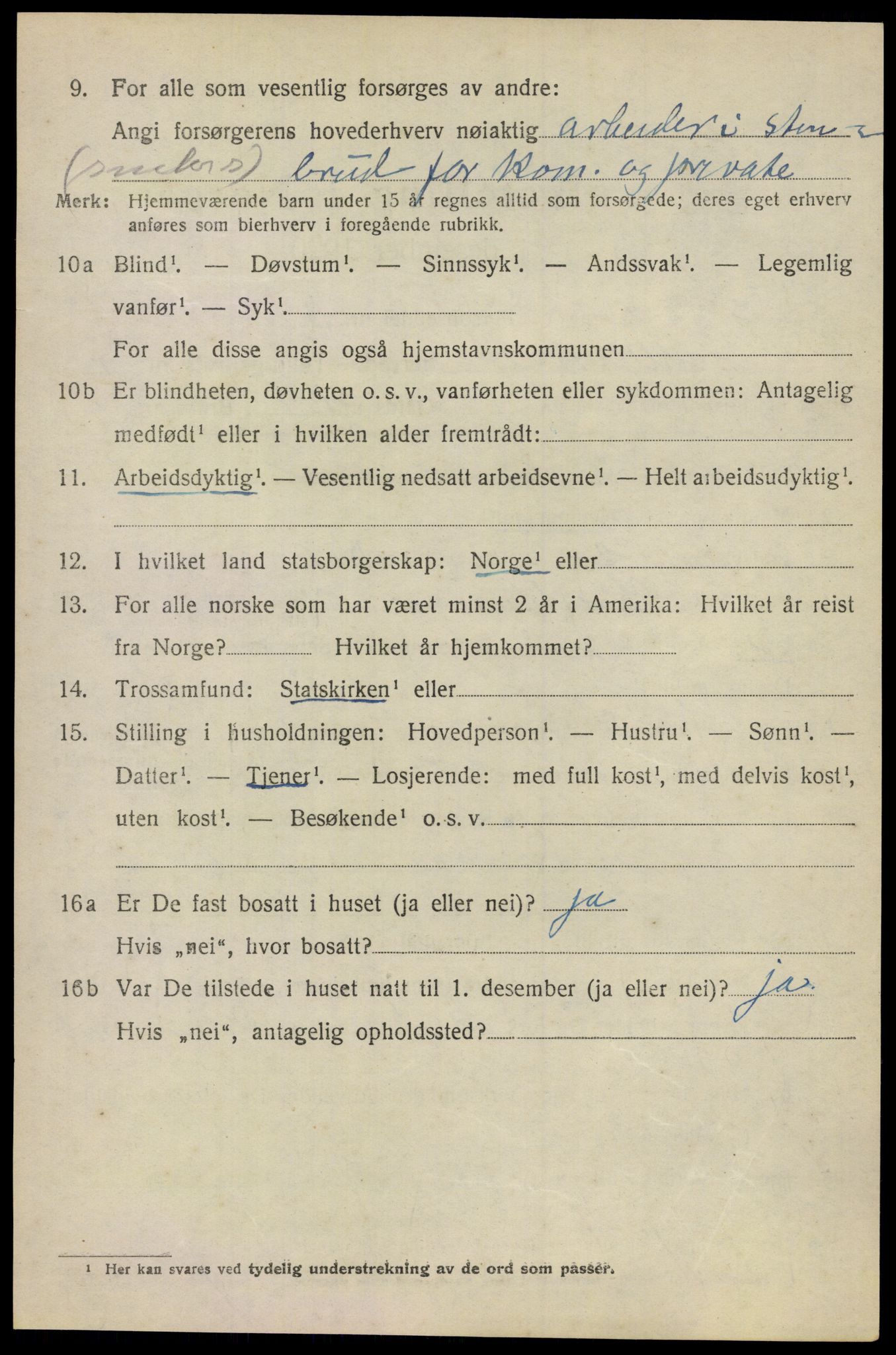 SAO, 1920 census for Ullensaker, 1920, p. 14294