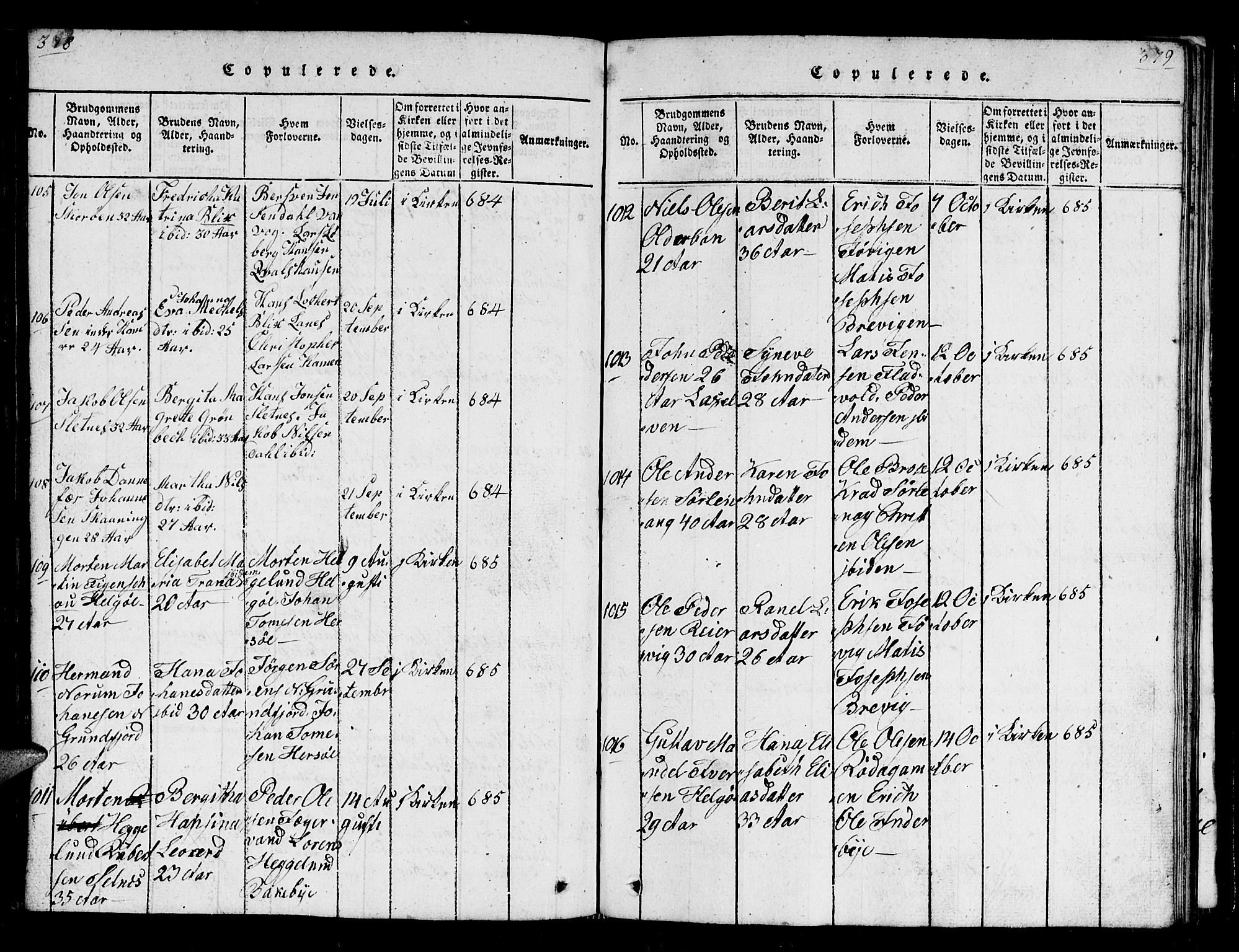 Karlsøy sokneprestembete, SATØ/S-1299/H/Ha/Hab/L0001klokker: Parish register (copy) no. 1, 1821-1840, p. 378-379