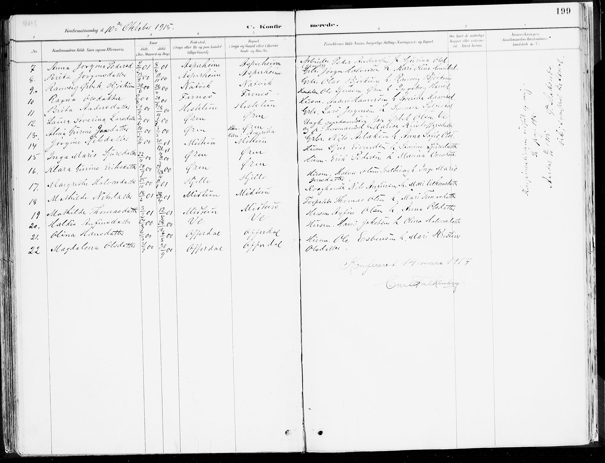 Årdal sokneprestembete, SAB/A-81701: Parish register (official) no. A 5, 1887-1917, p. 199