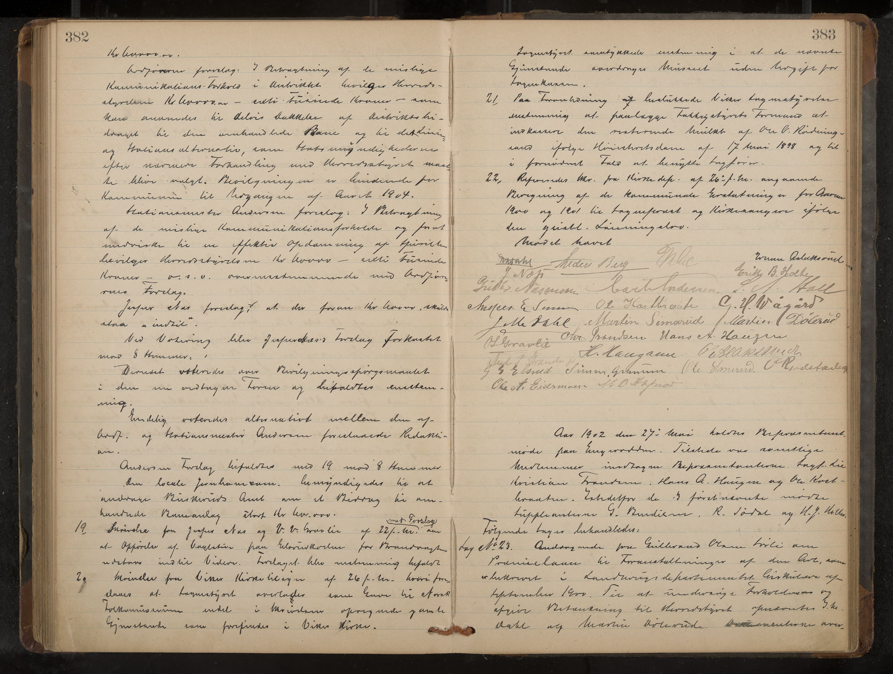 Ådal formannskap og sentraladministrasjon, IKAK/0614021/A/Aa/L0002: Møtebok, 1891-1907, p. 382-383