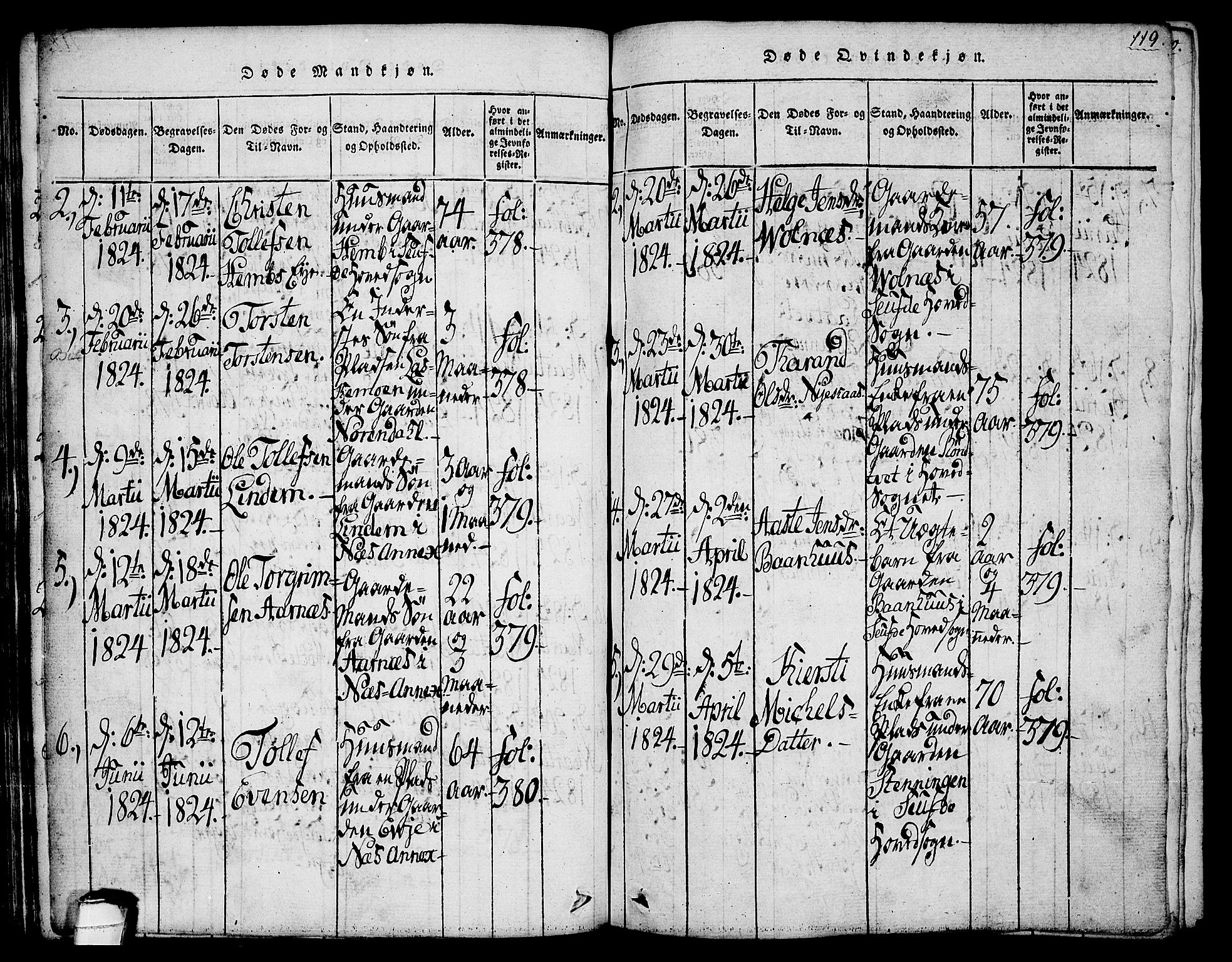 Sauherad kirkebøker, AV/SAKO-A-298/G/Ga/L0001: Parish register (copy) no. I 1, 1815-1827, p. 119