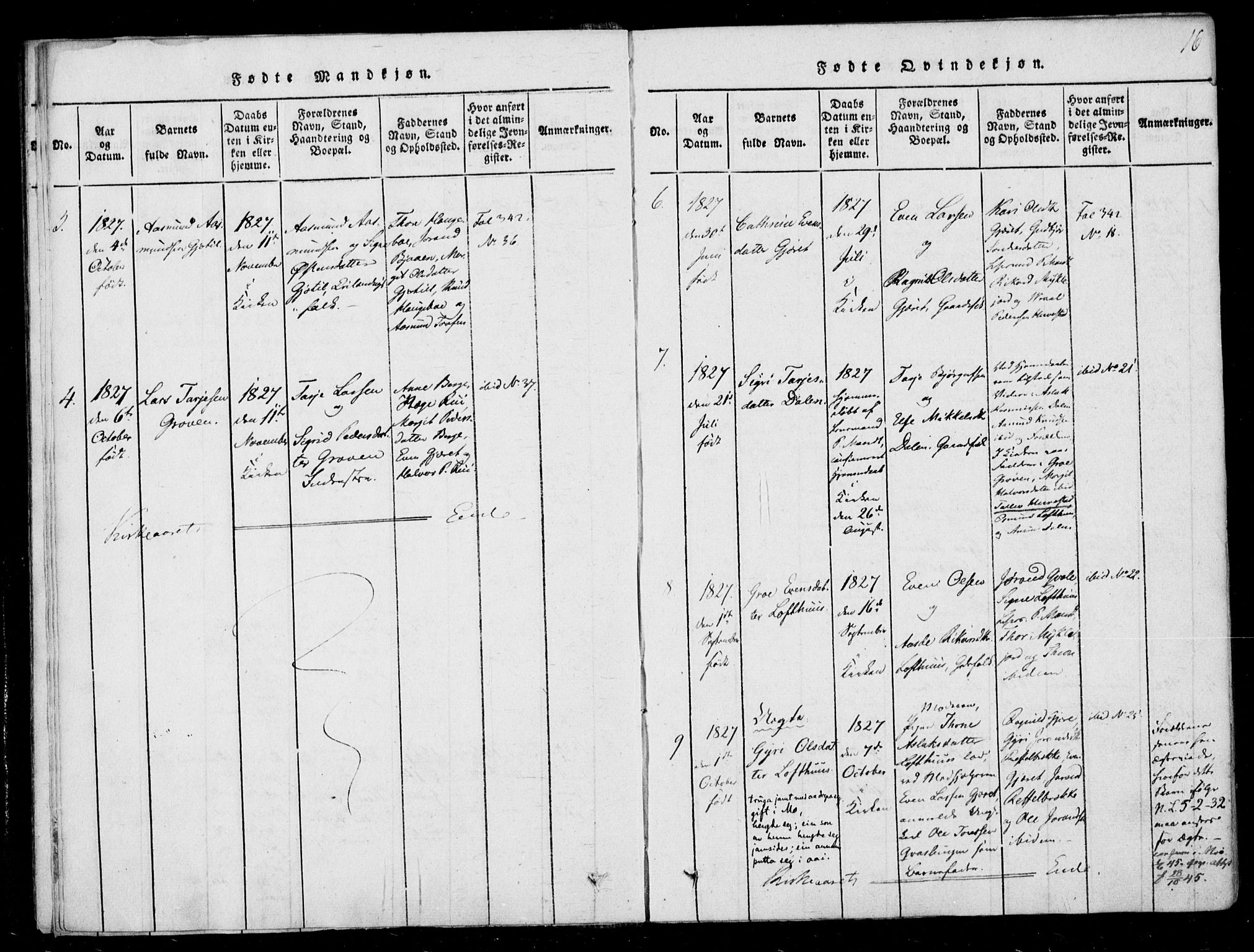 Lårdal kirkebøker, AV/SAKO-A-284/F/Fb/L0001: Parish register (official) no. II 1, 1815-1860, p. 16