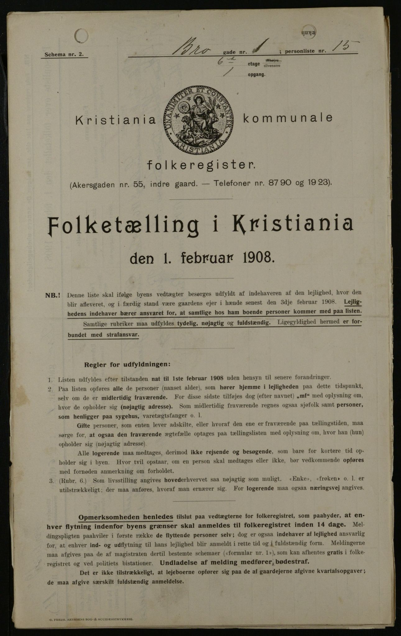 OBA, Municipal Census 1908 for Kristiania, 1908, p. 9214