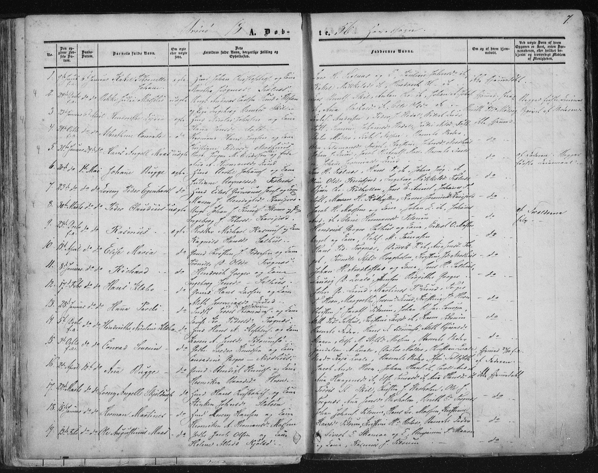 Ministerialprotokoller, klokkerbøker og fødselsregistre - Nordland, SAT/A-1459/813/L0198: Parish register (official) no. 813A08, 1834-1874, p. 7