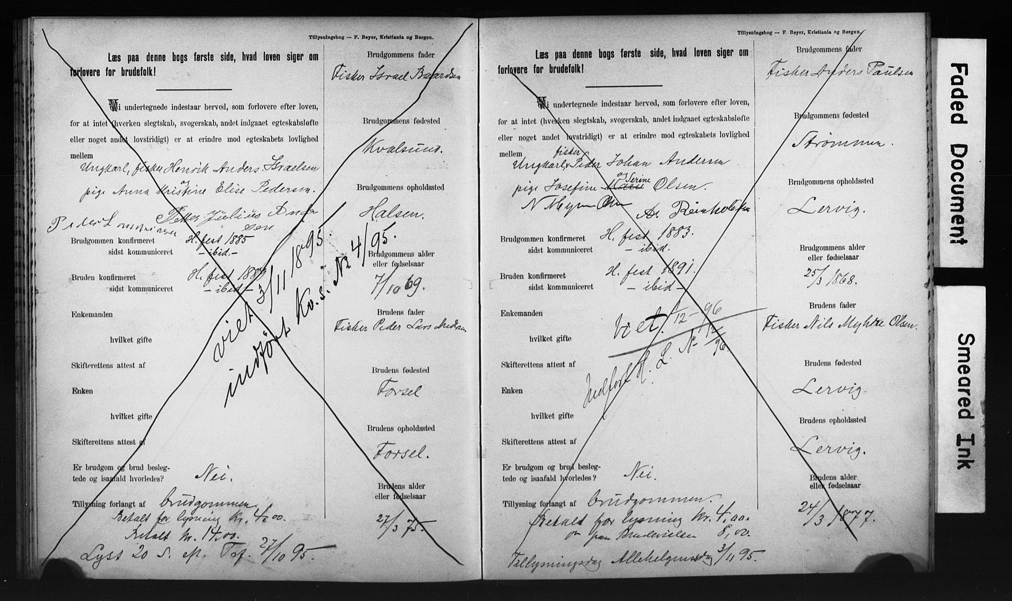 Hammerfest sokneprestkontor, AV/SATØ-S-1347/I/Ib/L0070/0003: Banns register no. 70.3, 1893-1896