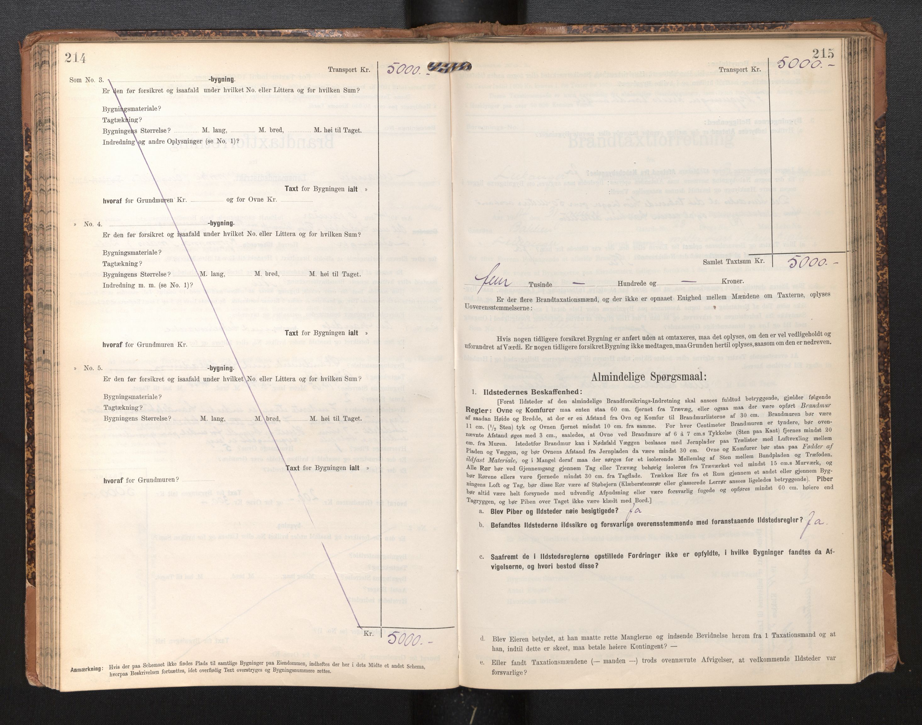 Lensmannen i Leikanger, SAB/A-29201/0012/L0005: Branntakstprotokoll, skjematakst, 1907-1917, p. 214-215