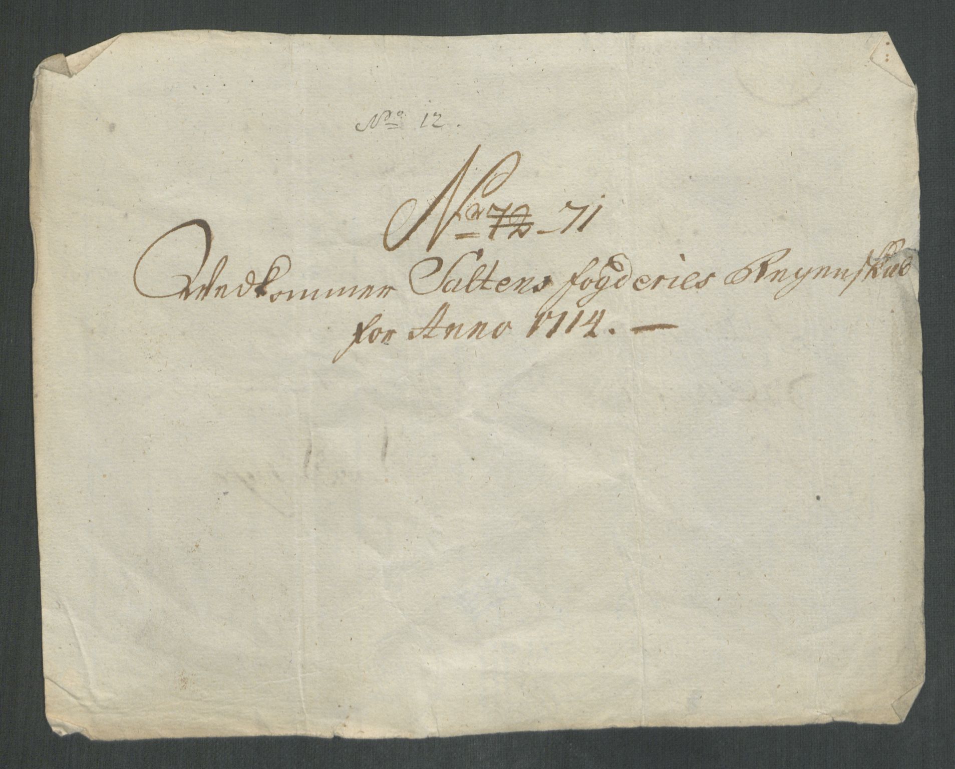 Rentekammeret inntil 1814, Reviderte regnskaper, Fogderegnskap, RA/EA-4092/R66/L4584: Fogderegnskap Salten, 1714, p. 357