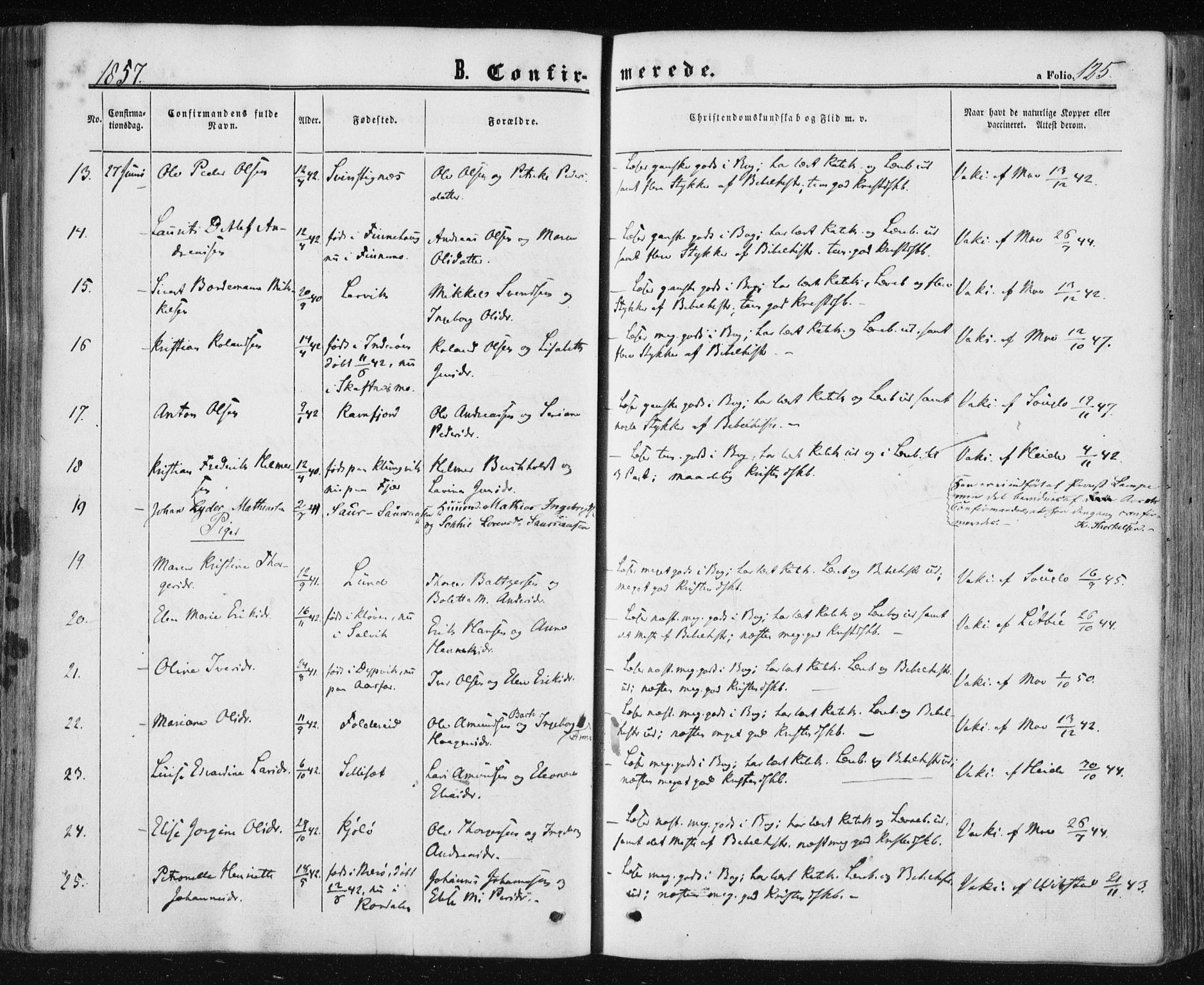 Ministerialprotokoller, klokkerbøker og fødselsregistre - Nord-Trøndelag, SAT/A-1458/780/L0641: Parish register (official) no. 780A06, 1857-1874, p. 125