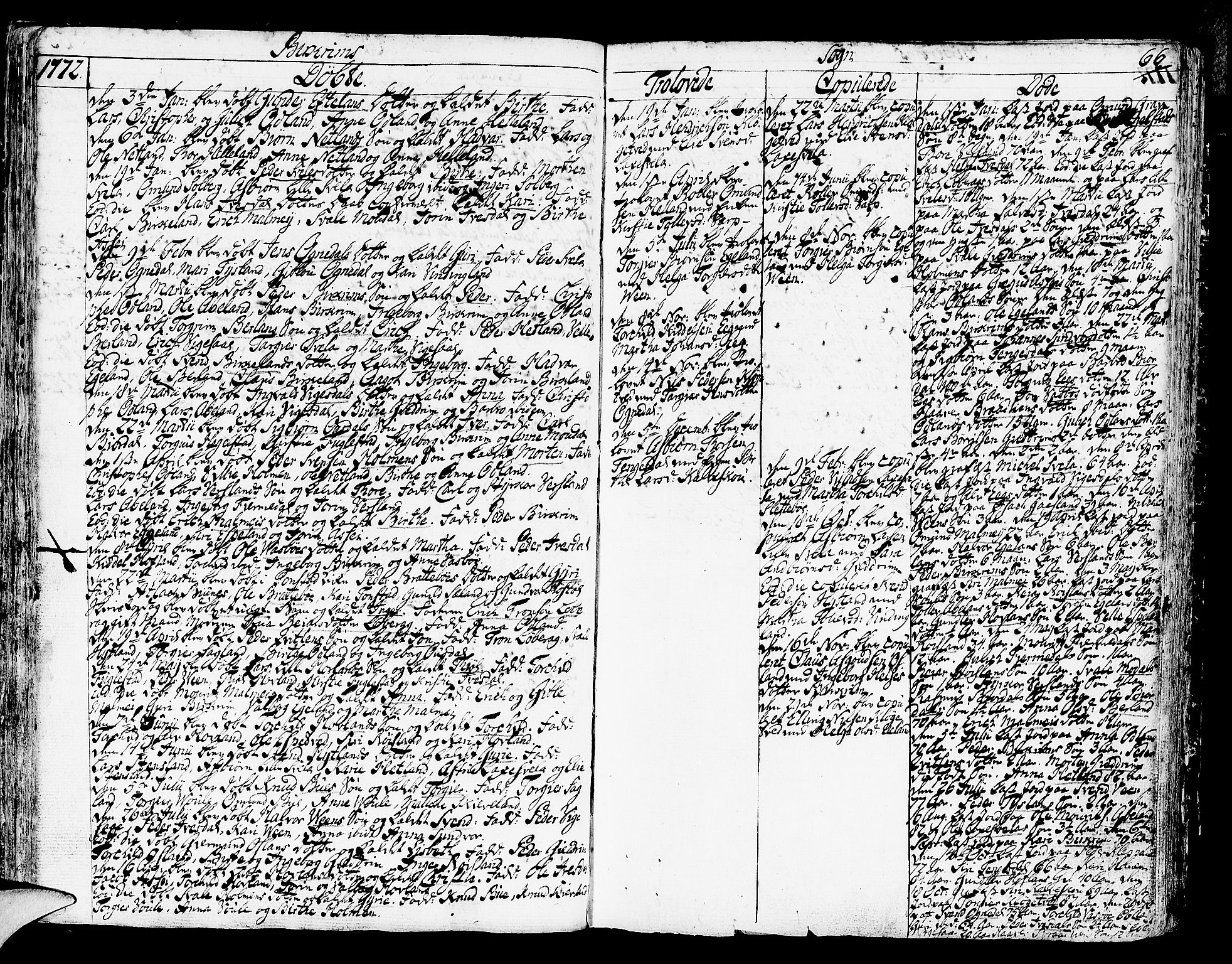Helleland sokneprestkontor, SAST/A-101810: Parish register (official) no. A 2 /2, 1762-1791, p. 66