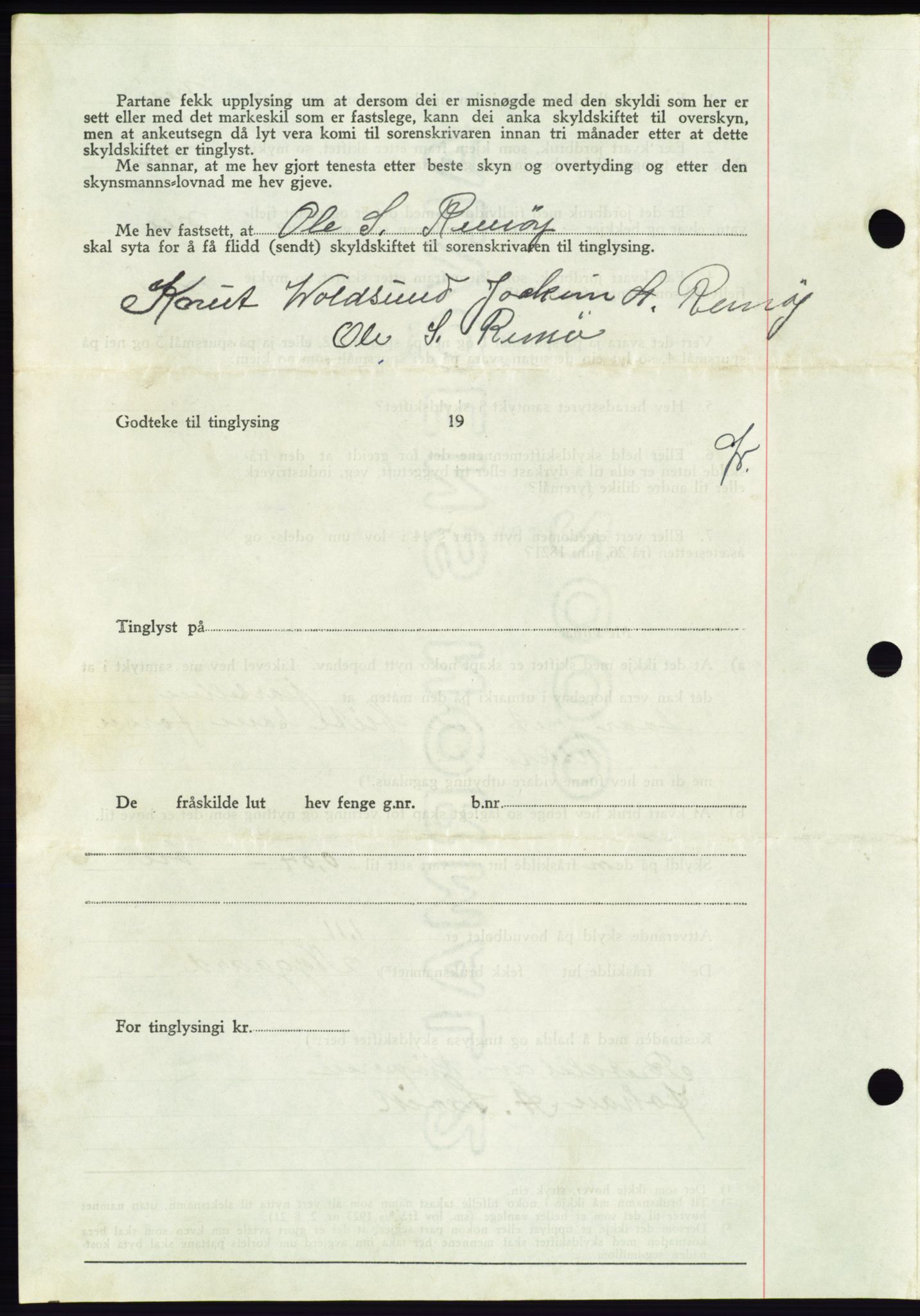 Søre Sunnmøre sorenskriveri, AV/SAT-A-4122/1/2/2C/L0066: Mortgage book no. 60, 1938-1938, Diary no: : 1448/1938