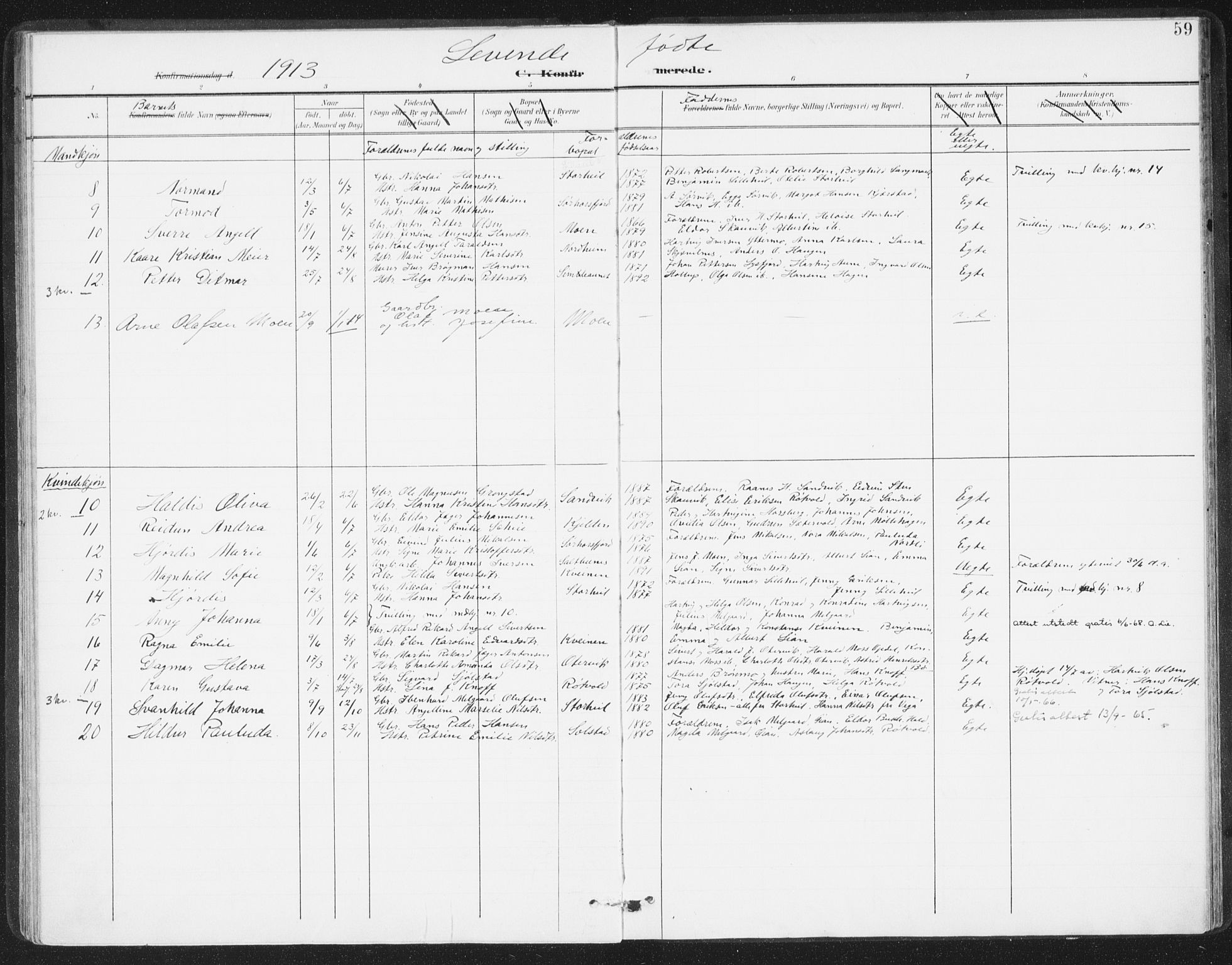 Ministerialprotokoller, klokkerbøker og fødselsregistre - Nordland, AV/SAT-A-1459/811/L0167: Parish register (official) no. 811A04, 1899-1913, p. 59