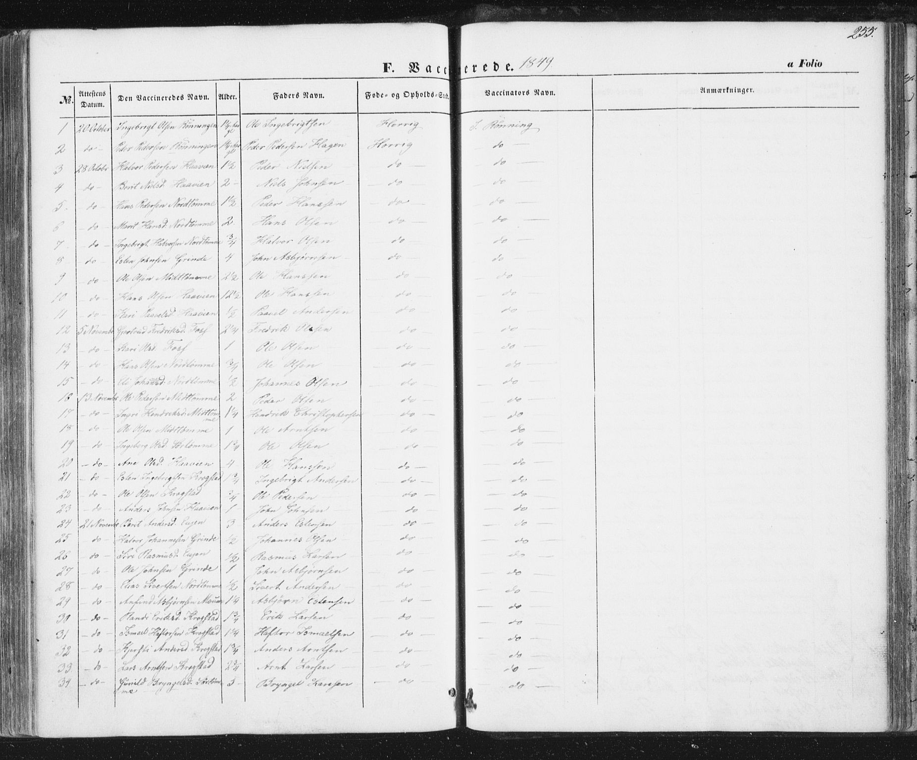 Ministerialprotokoller, klokkerbøker og fødselsregistre - Sør-Trøndelag, SAT/A-1456/692/L1103: Parish register (official) no. 692A03, 1849-1870, p. 255