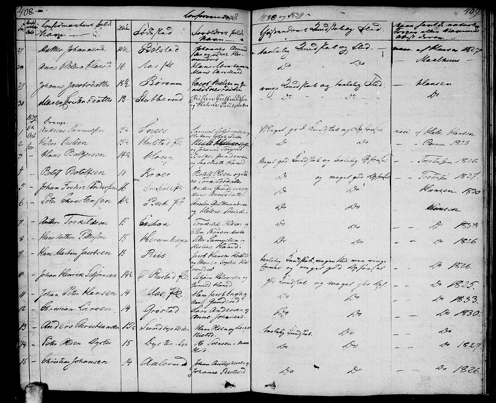 Ås prestekontor Kirkebøker, SAO/A-10894/F/Fa/L0005: Parish register (official) no. I 5, 1827-1840, p. 408-409