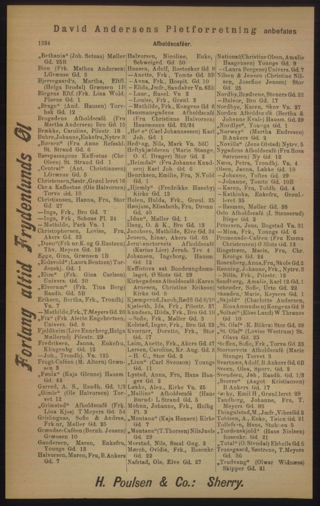 Kristiania/Oslo adressebok, PUBL/-, 1905, p. 1334