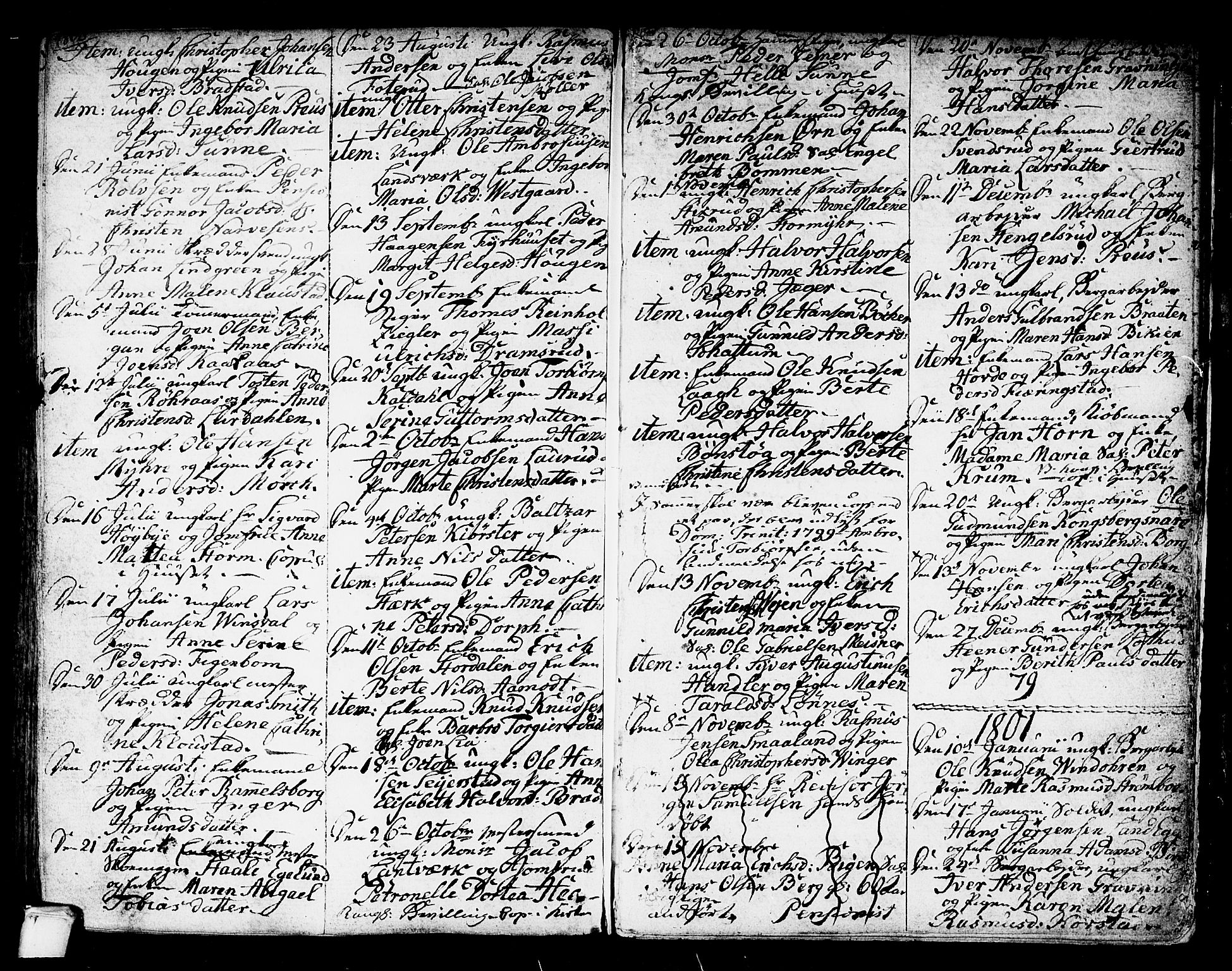 Kongsberg kirkebøker, AV/SAKO-A-22/F/Fa/L0007: Parish register (official) no. I 7, 1795-1816, p. 365