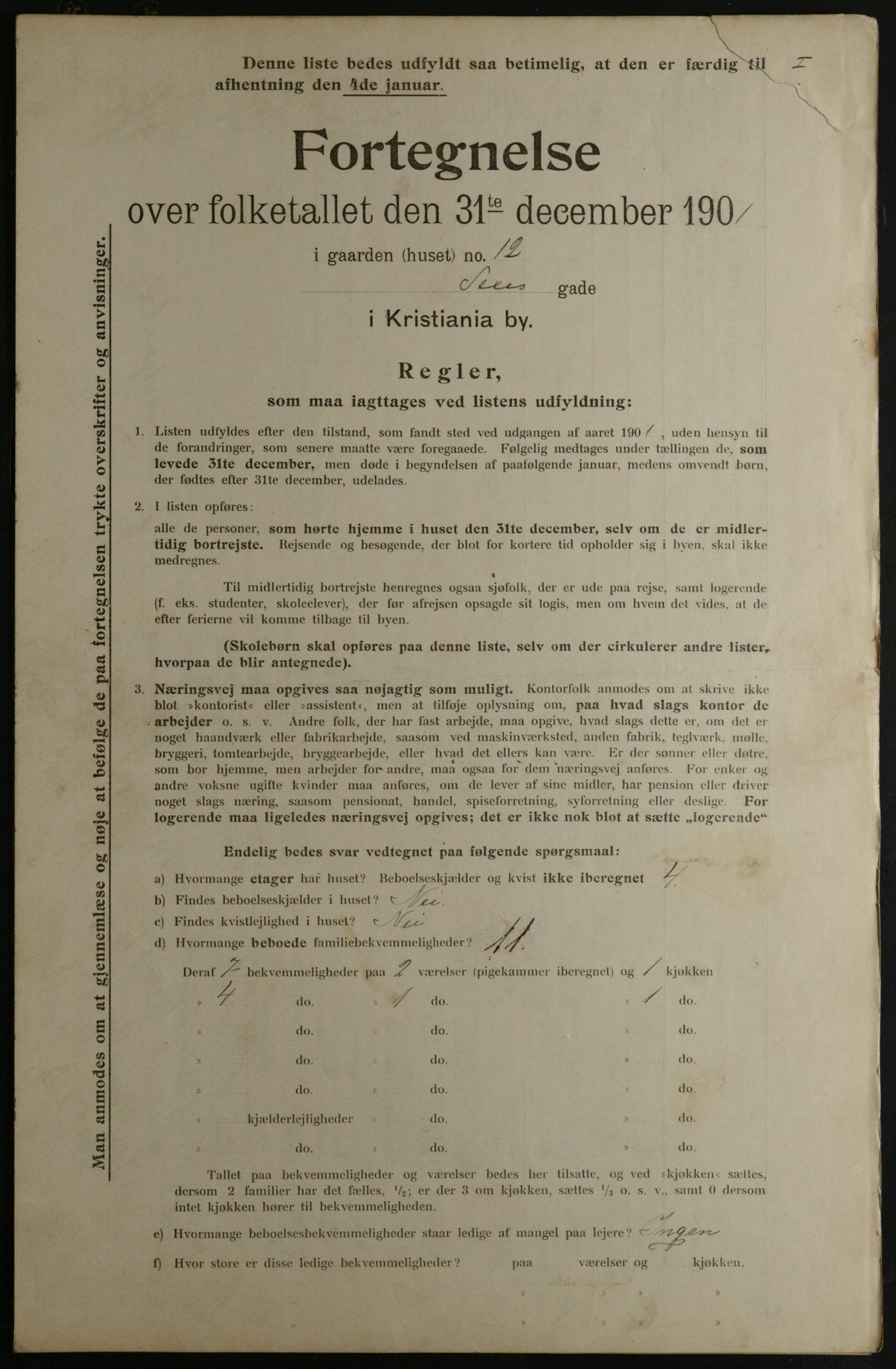 OBA, Municipal Census 1901 for Kristiania, 1901, p. 14597