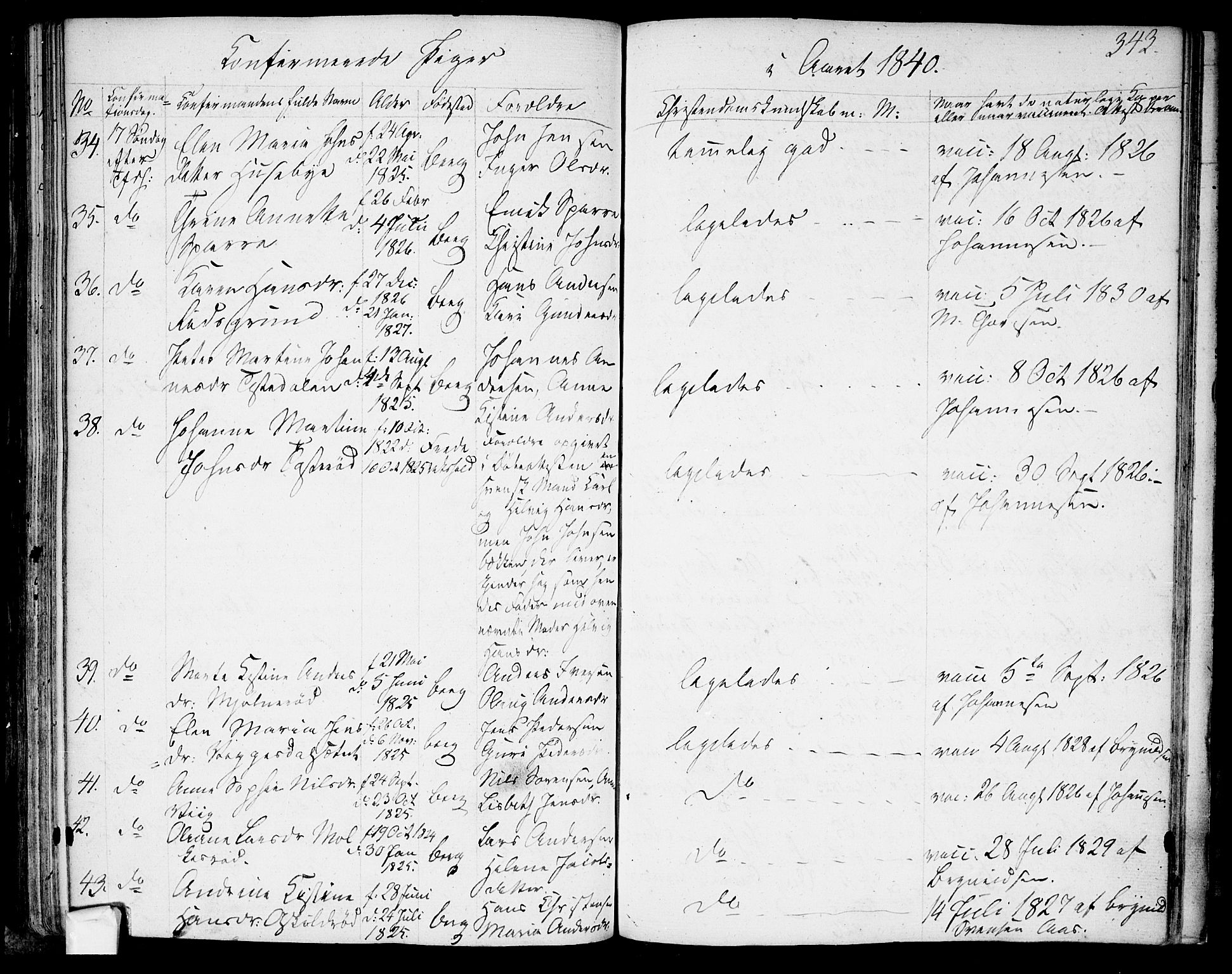 Berg prestekontor Kirkebøker, AV/SAO-A-10902/F/Fa/L0003: Parish register (official) no. I 3, 1832-1842, p. 343