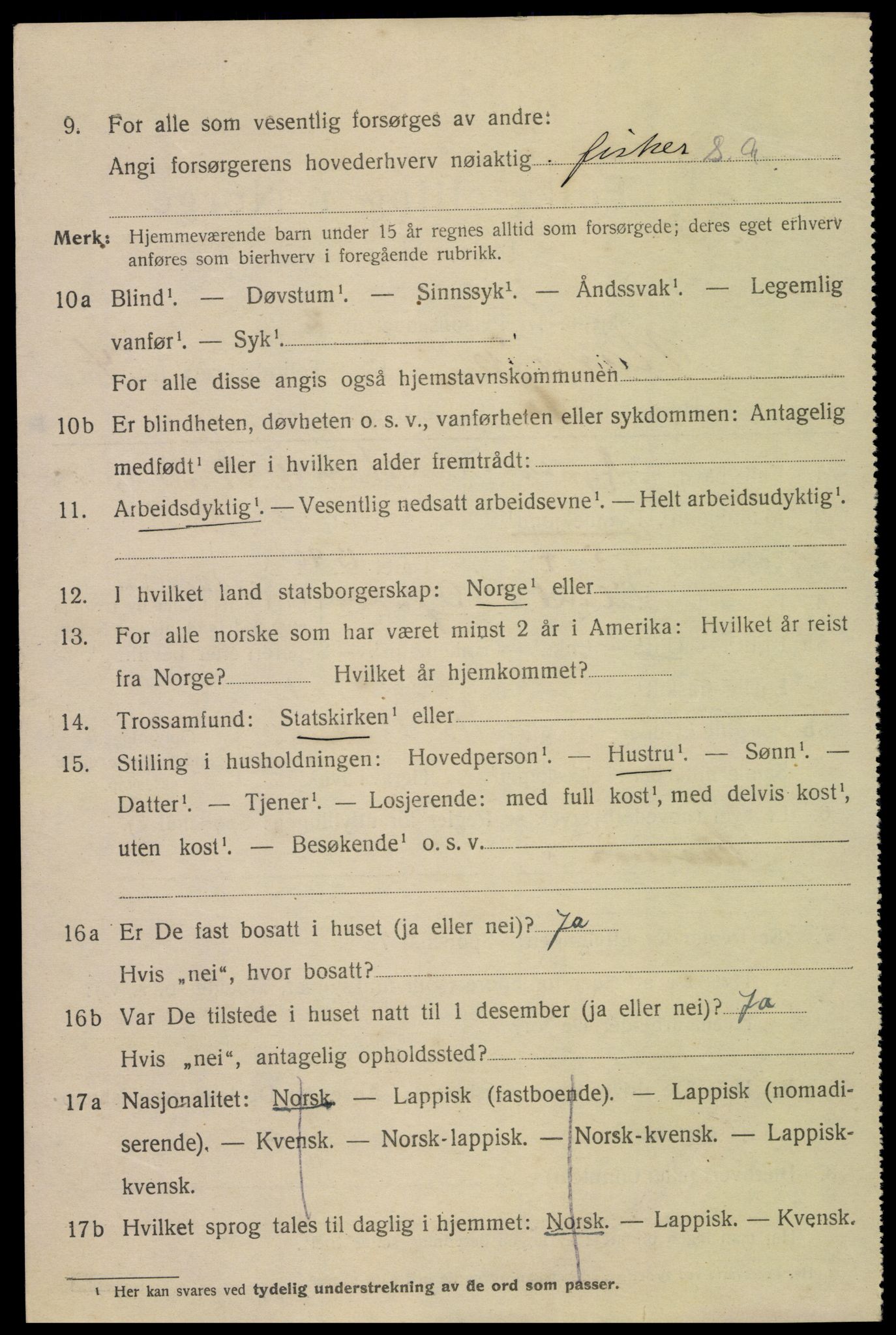 SAT, 1920 census for Narvik, 1920, p. 14317