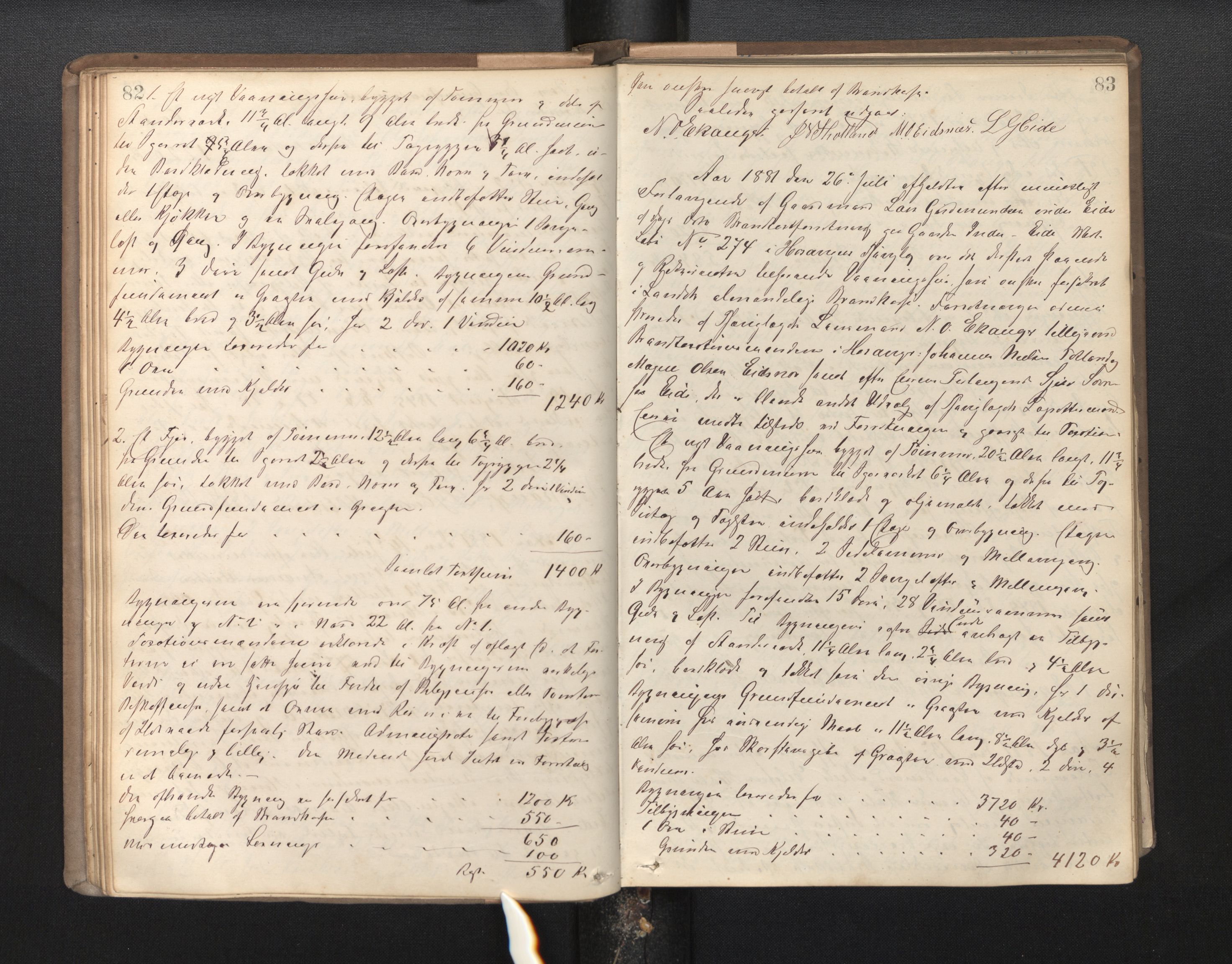 Lensmannen i Hosanger, AV/SAB-A-33001/0012/L0002: Branntakstprotokoll, 1880-1892, p. 82-83